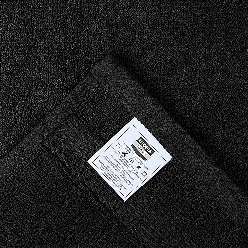 Miniatura 7 de Paños Utopia Luxury de 100% algodón ringspun y de cuidado fácil para máxima suavidad y absorción. Paquete de 12 (13 in x 13 in)