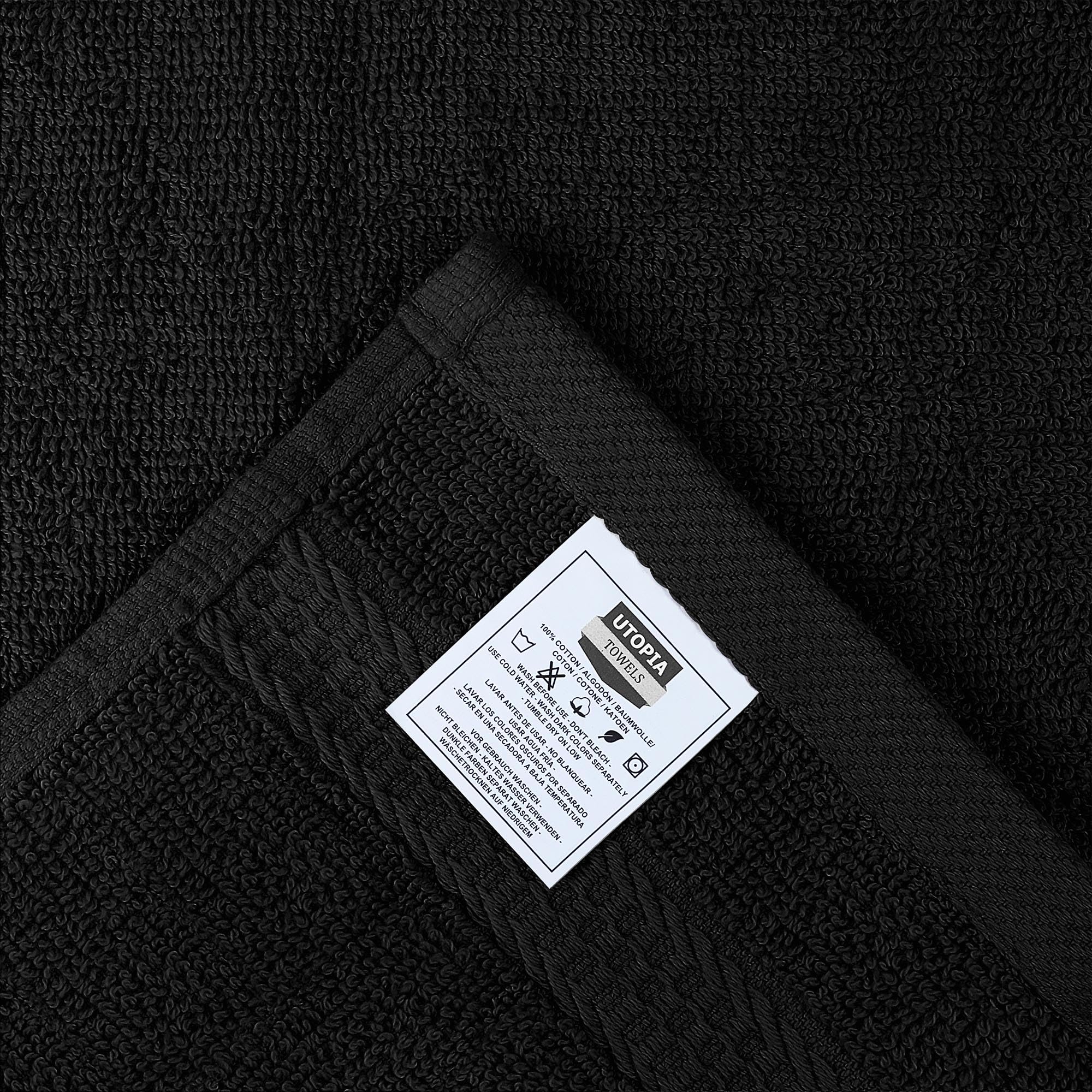 Utopia Towels - Zestaw ręczników Premium myjki (30 x 30 cm) 100% bawełniane ściereczki do twarzy, bardzo chłonne i miękkie ręczniki w opuszkach palców (12-pak) (czarny)