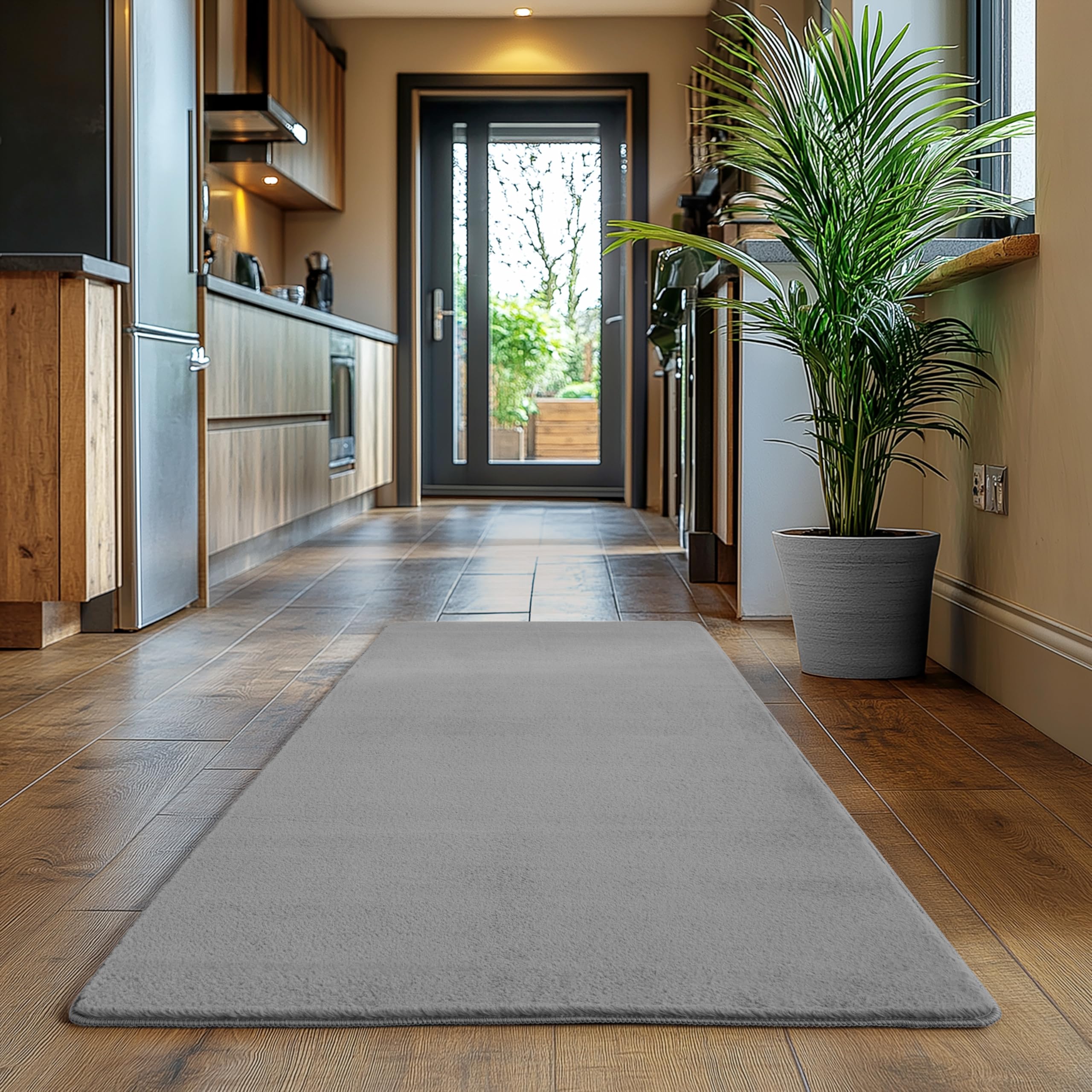 SIMPEX Teppich Wohnzimmer Kurzflor Teppich Waschbar, rund, rutschfest & weich, modernes einfarbiges Design für Wohnzimmer, Schlafzimmer, Küche & Kinderzimmer.