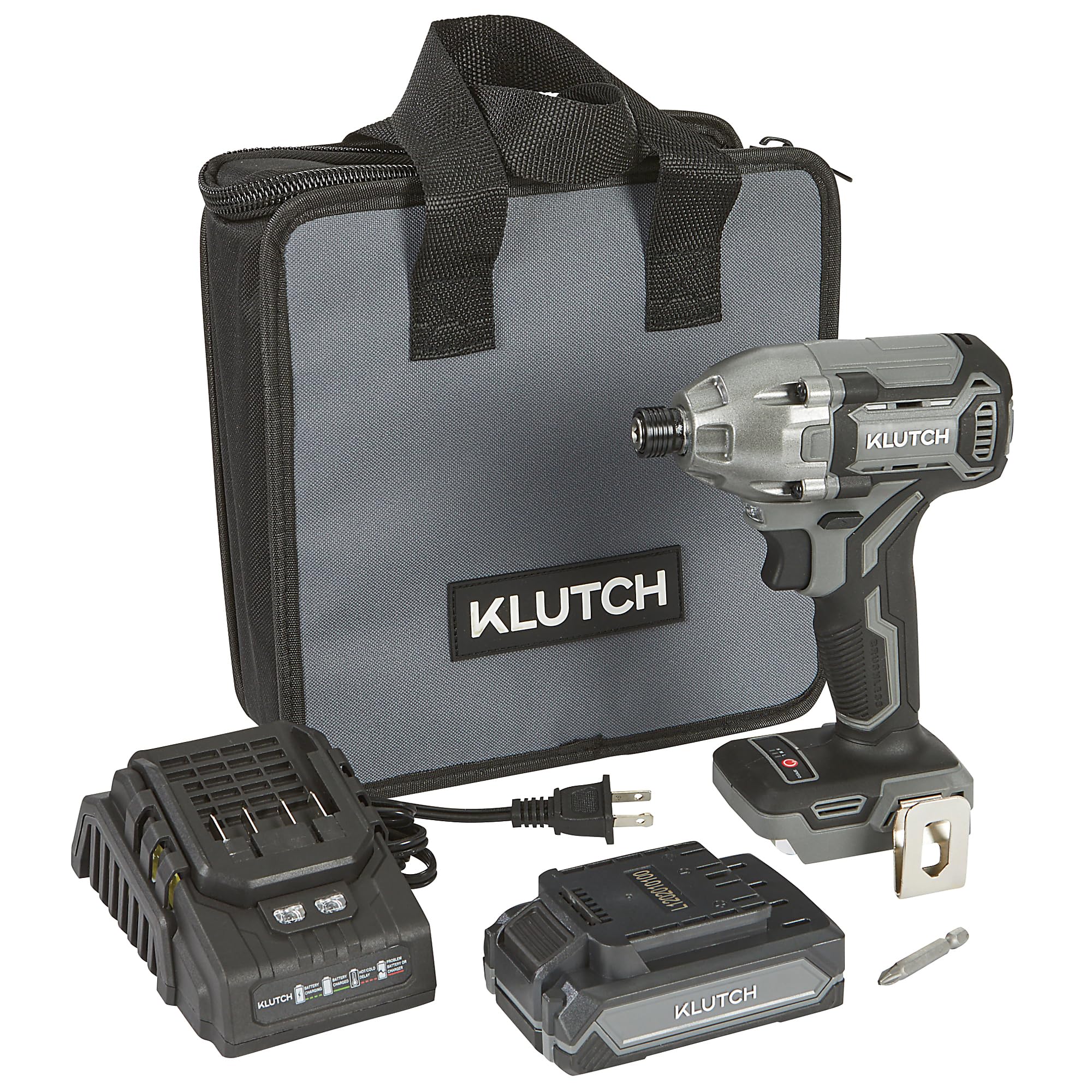 Klutch Impact Driver Kit, KLiQ 20 Volt Brushless, 1/4in.