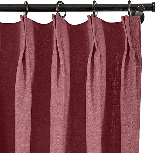 Miniatura 39 de Frelement Cortinas plisadas de lino de algodón extra anchas para oscurecer la habitación, 120 pulgadas de ancho x 96 pulgadas de largo, cortinas