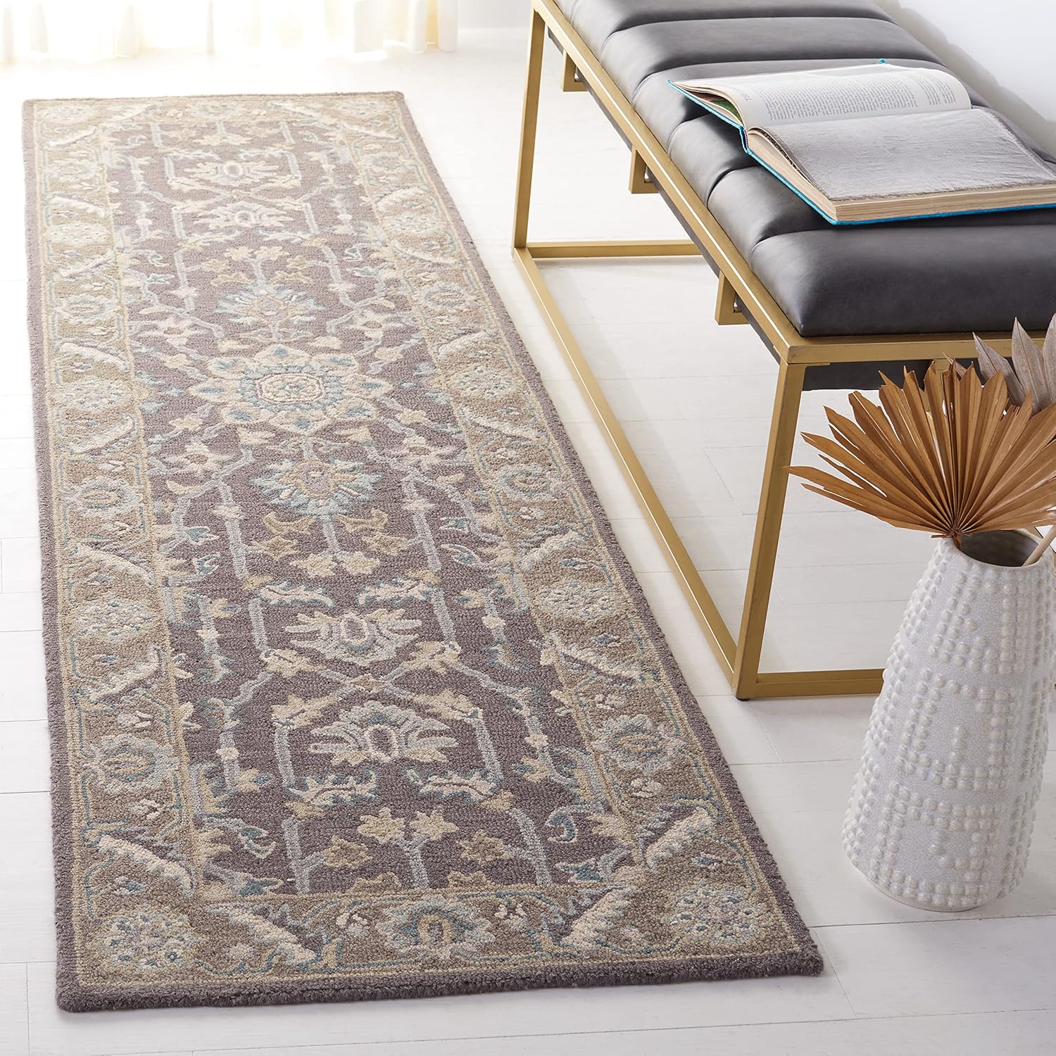 SAFAVIEH Blosso Collection BL217A U2013 Alfobra Redonda De Lana Hecha A