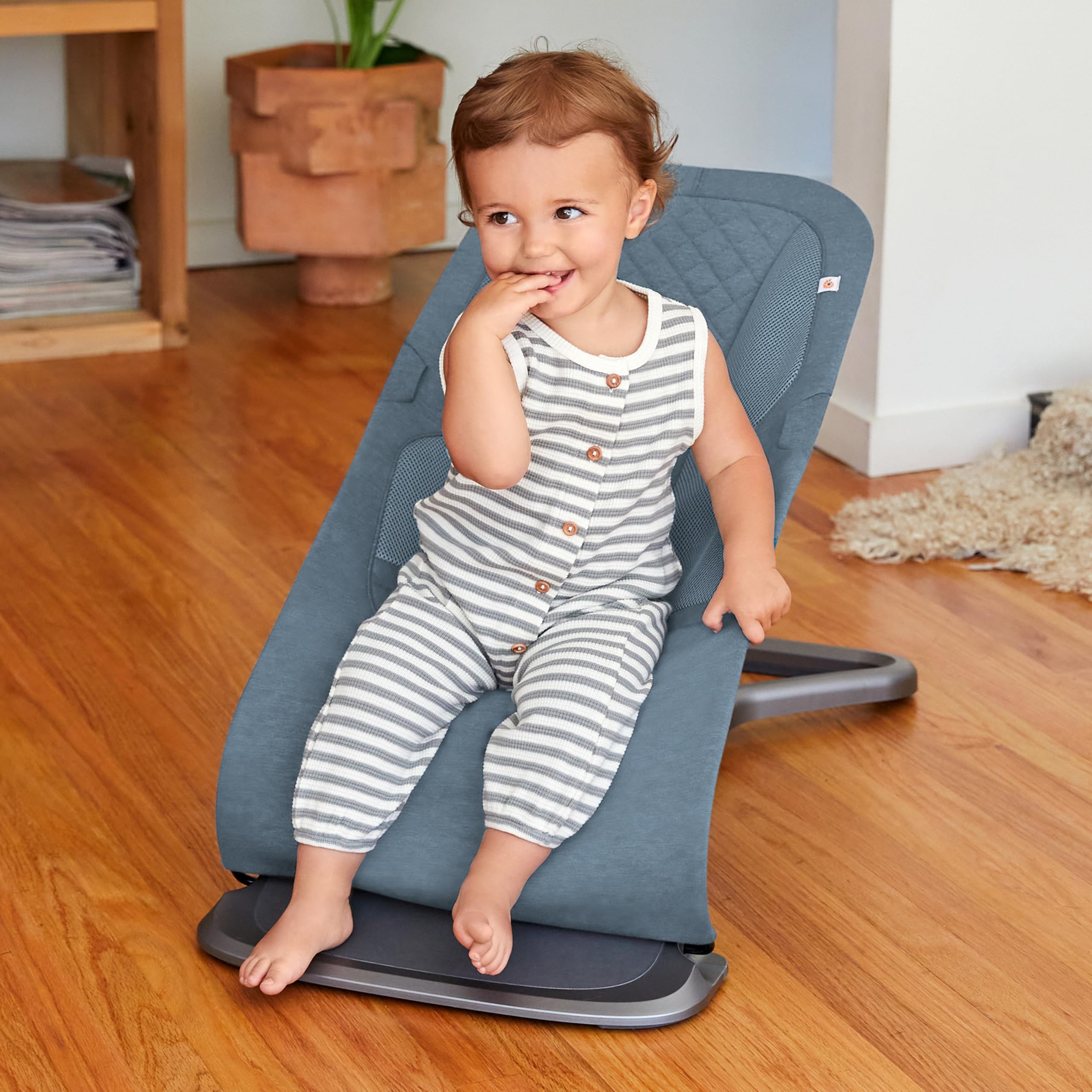 Ergobaby Evolve 3-in-1 Bouncer, Adjustable Multi-Position Baby Bouncer Seat with Newborn Insert, Head-Hip Support, Ergonomic & Lightweight Rocking Chair, Folds Flat for Storage, 2-13 Kgs, 0-2 Years 1