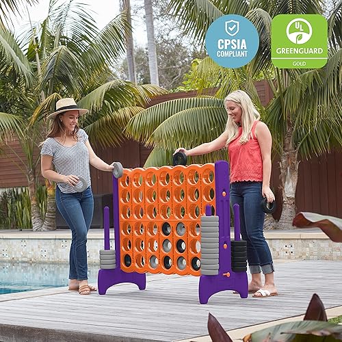 Miniatura 88 de ECR4Kids ELR-12507 - Juego Jumbo de 4 en fila, juego de patio trasero para niños, para interiores o exteriores, divertido juego para adultos