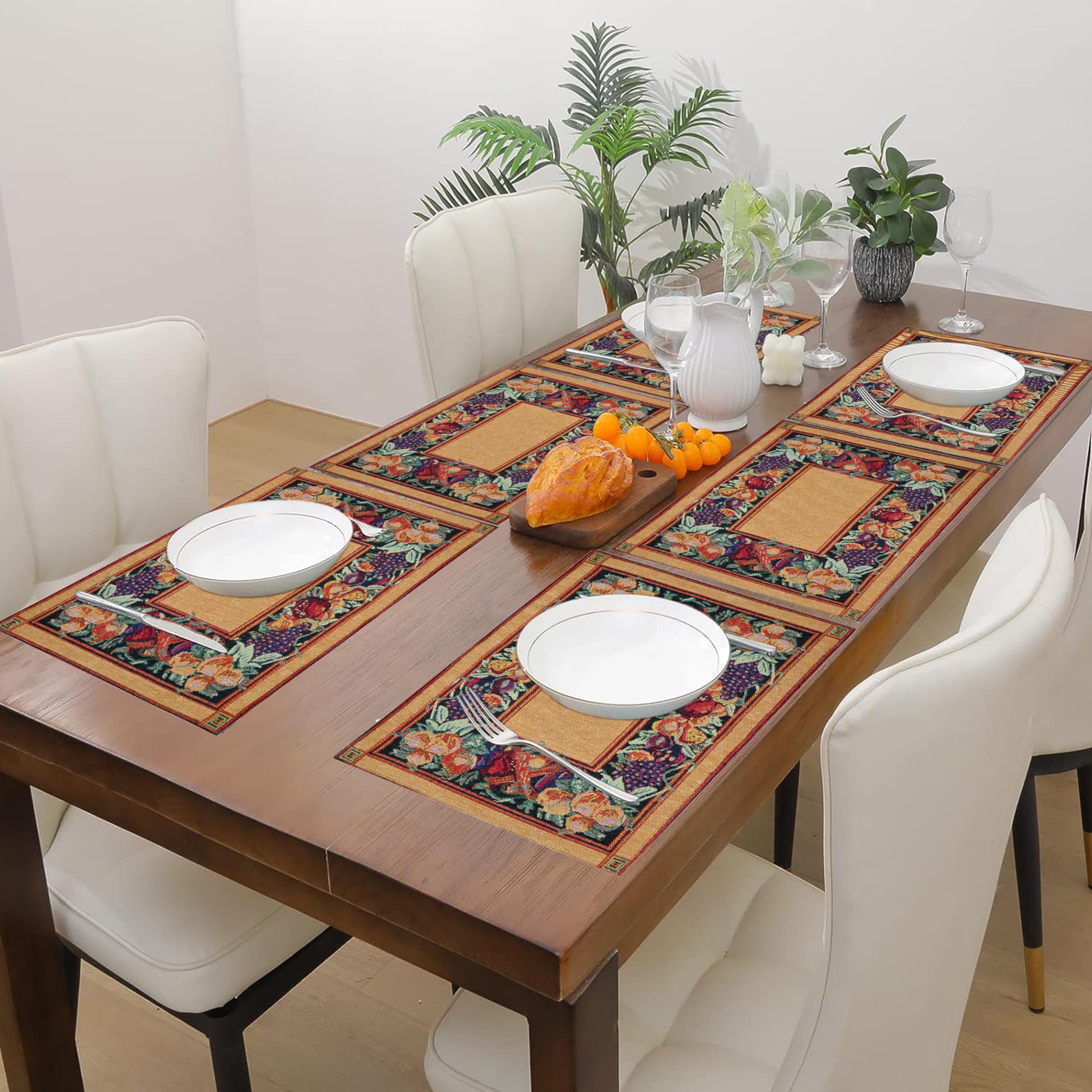 Rangoli Cotton Table Mats - Set of 4 Floral Design -23 Rangoli Cotton Table Mats - Set of 4 Floral Design -23
