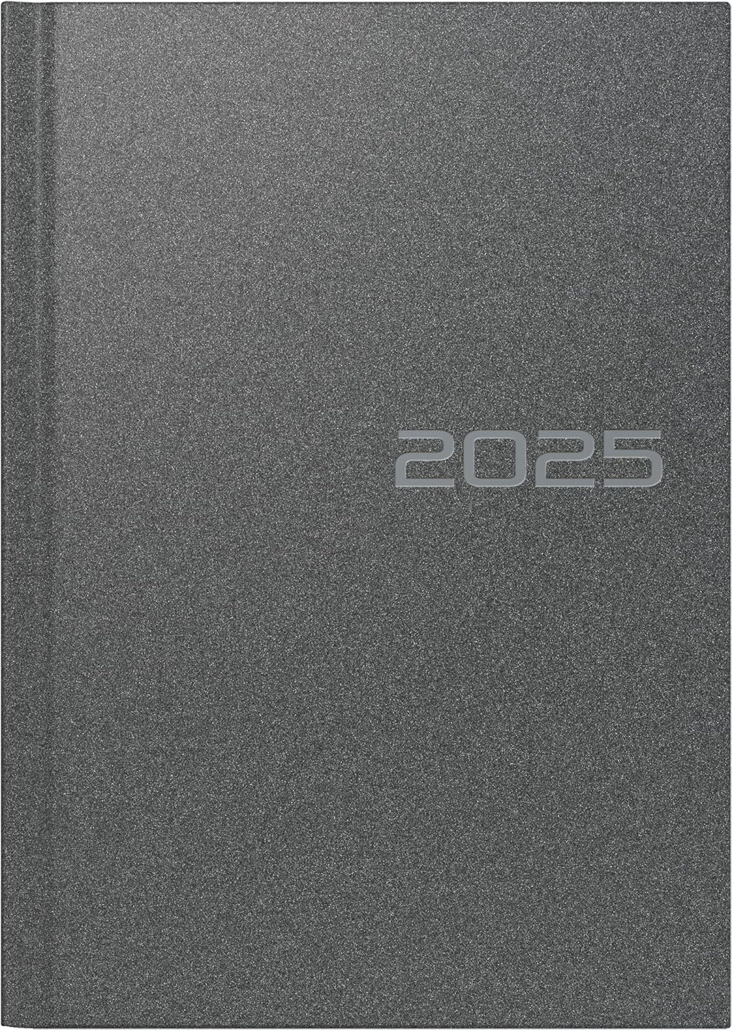 rido/idé Book Calendar Model Mentor (2025), 1 Page = 1 Day, A5, 352 Pages, Plastic Cover Reflection, Grey