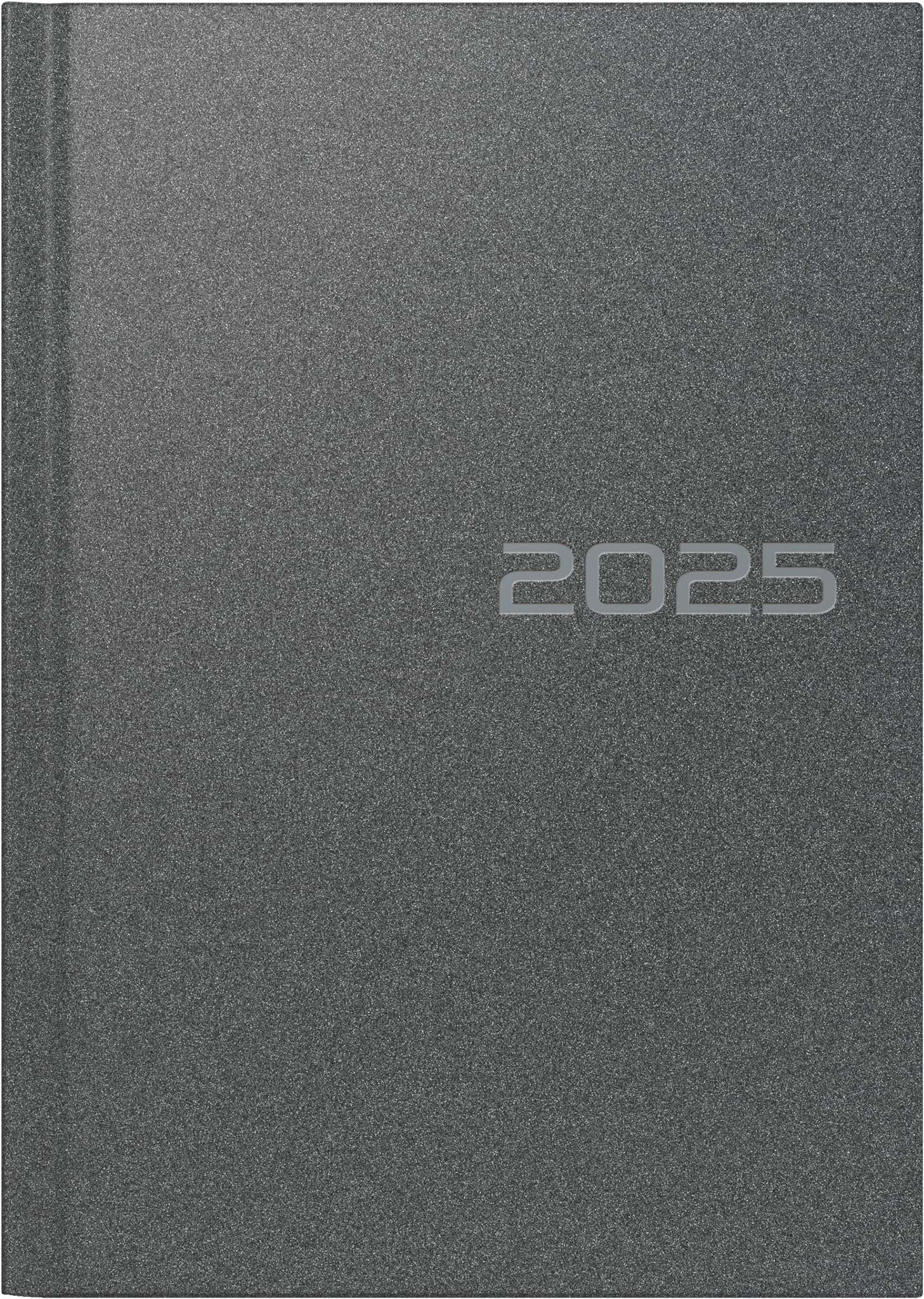 rido/idé Book Calendar Model Mentor (2025), 1 Page = 1 Day, A5, 352 Pages, Plastic Cover Reflection, Grey
