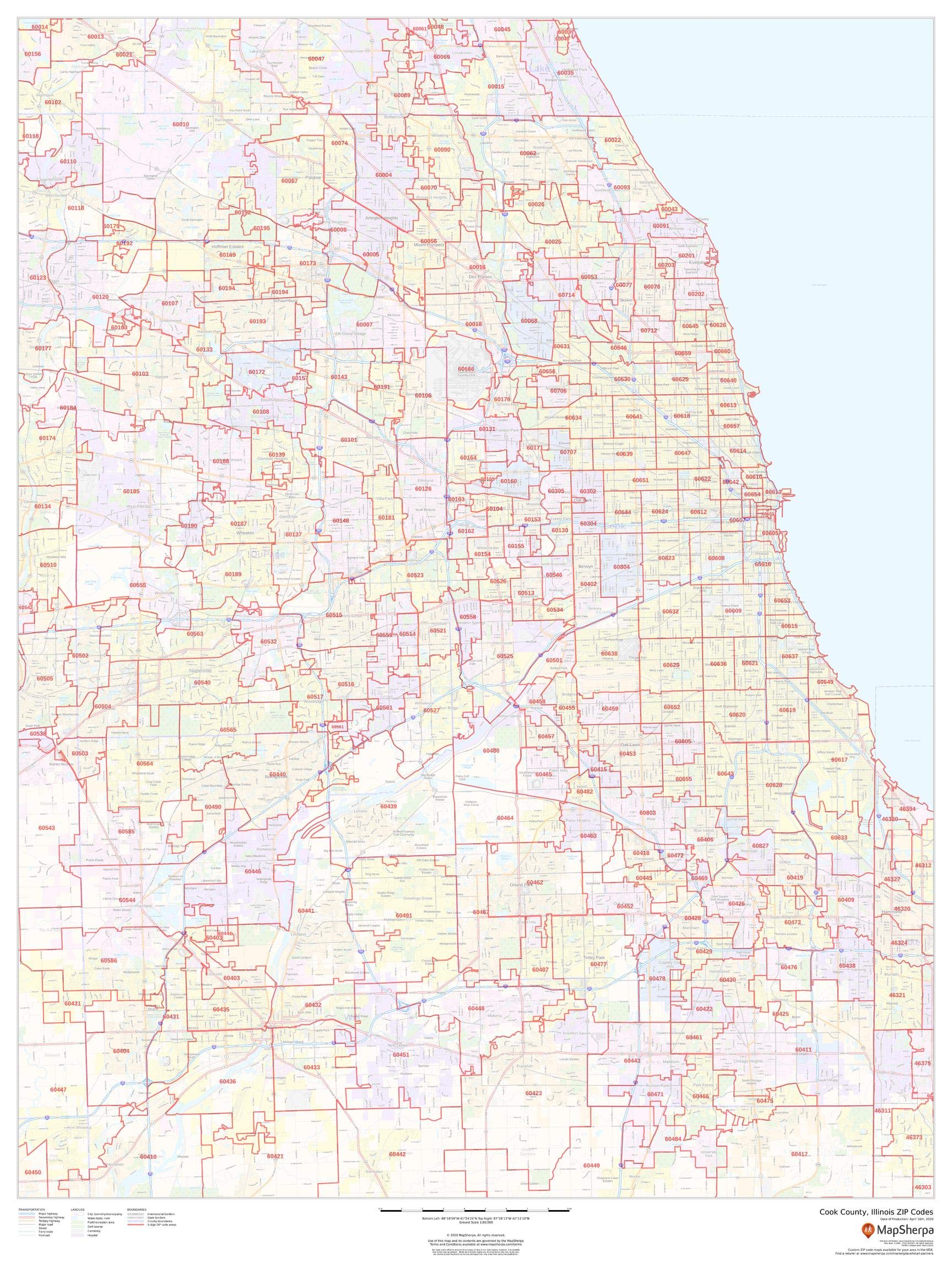 Cook County, Illinois ZIP Codes - 36