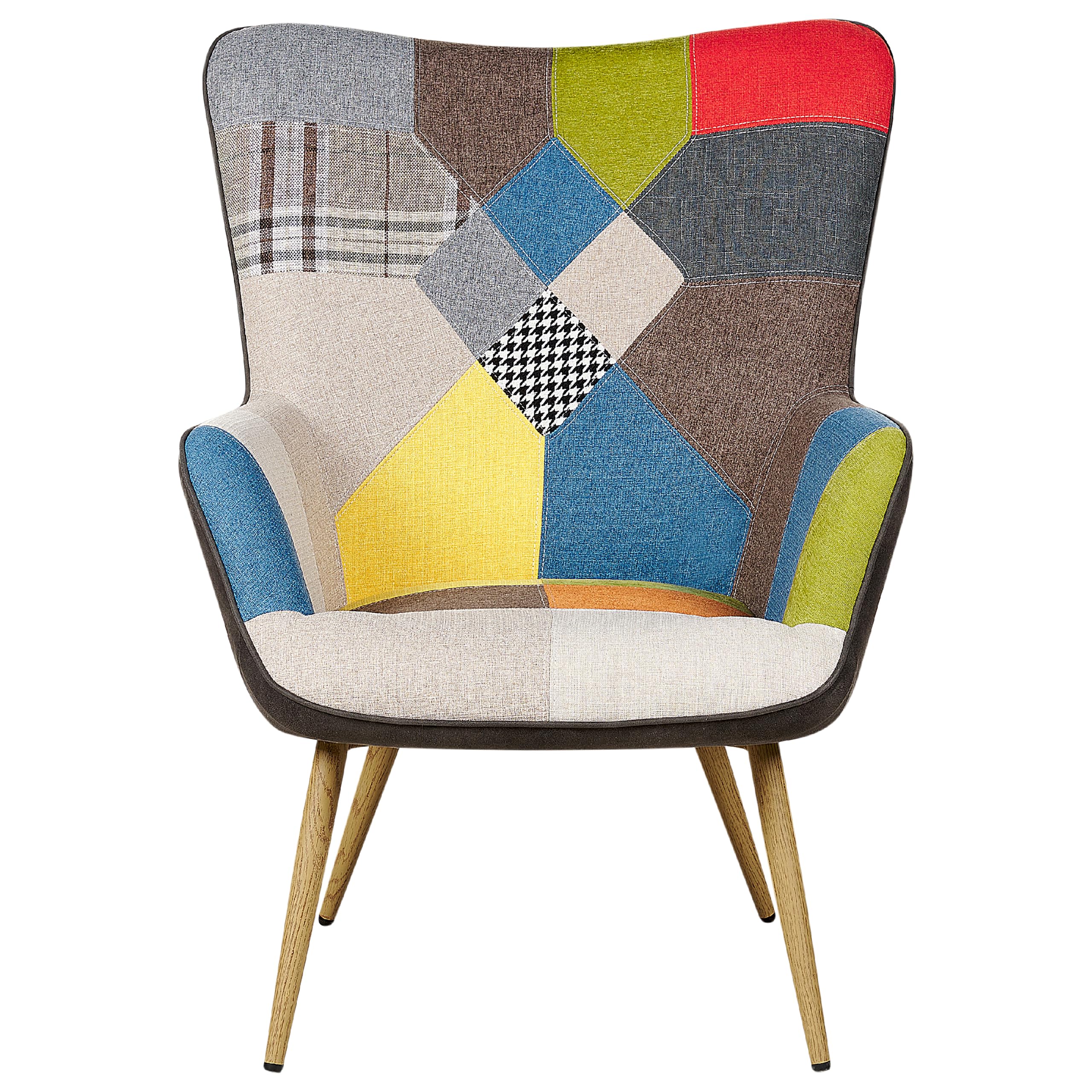 Trendy Ohrensessel mit Hocker Polyester und Metall patchwork/bunt Vejle II Küche, Haushalt & Wohnen