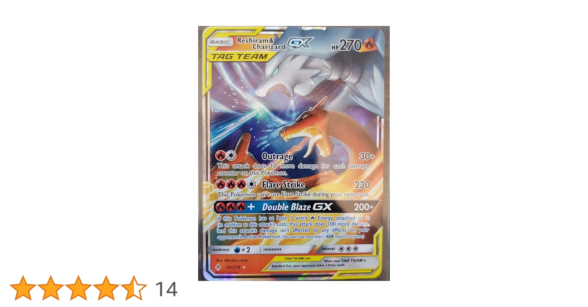 Reshiram & Charizard Tag Team GX - 20/214 - Ultra Rare