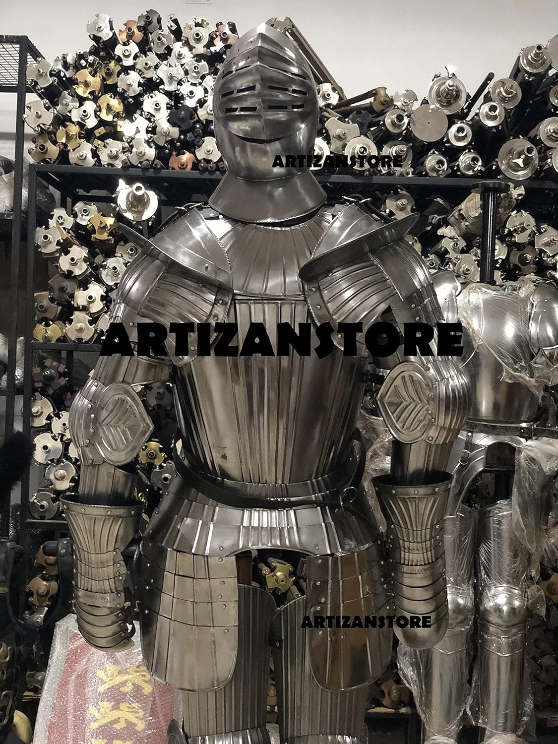 Medieval Knight Combat Full Suit of Armor Reenactment Silver Decorative Item Best Gift Armor Warrior Costume