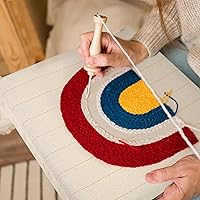 Vista 9 de Pllieay Marco de aguja perforadora de 16 pulgadas, kit de iniciación con aro de bordado, aguja ajustable, paño de acolchonamiento, kit