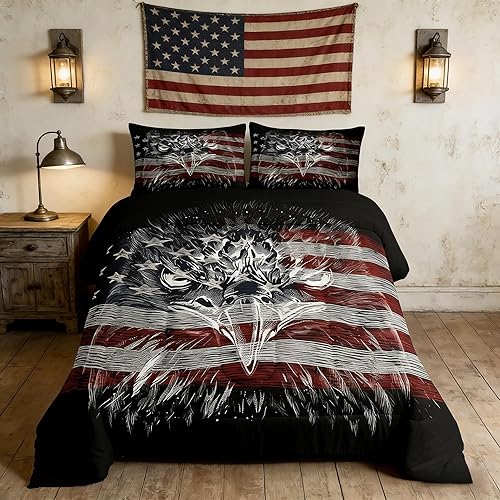 Miniatura 9 de Juego de edredón para niños, diseño de calavera de vaca, tamaño King, ropa de cama de madera de vaca para niños, niñas y hombres, decoración