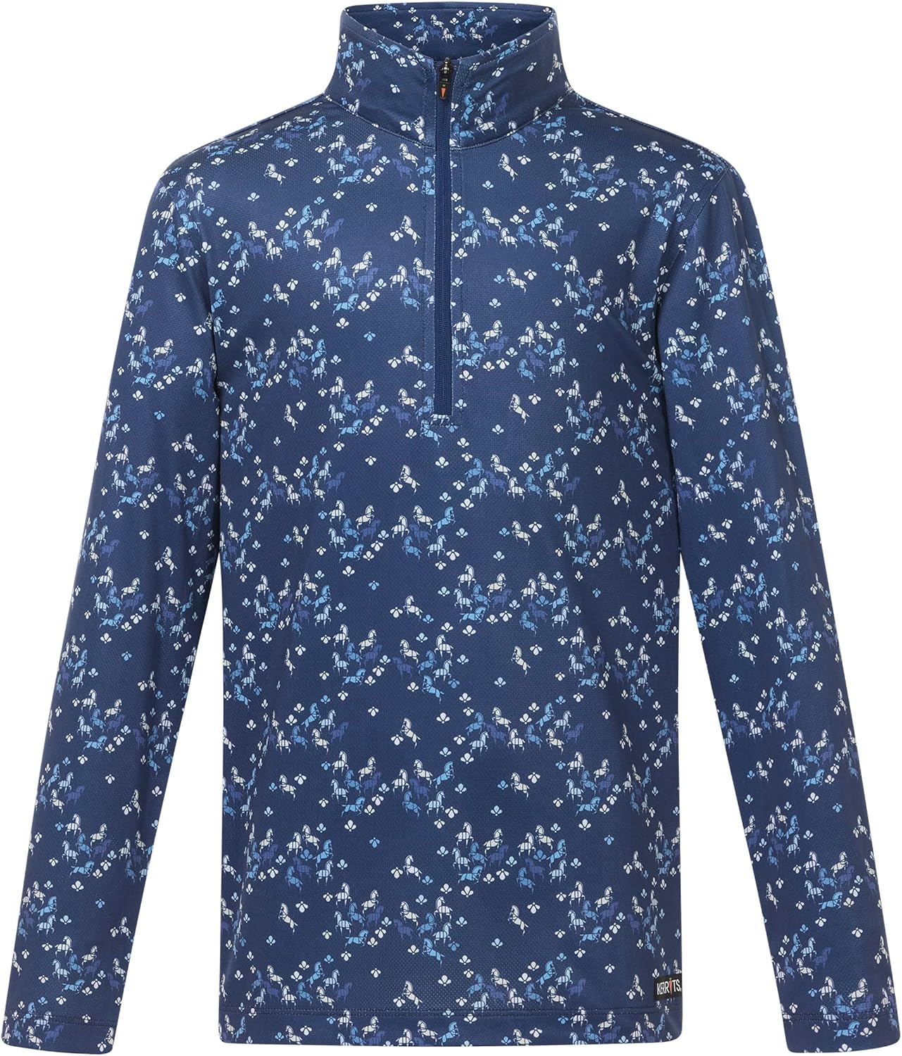 Kerrits Kids in The Zone Coolcore Horse Riding Shirt – Cooling, Long Sleeve Kids Equestrian Sun Shirt with Horse Print