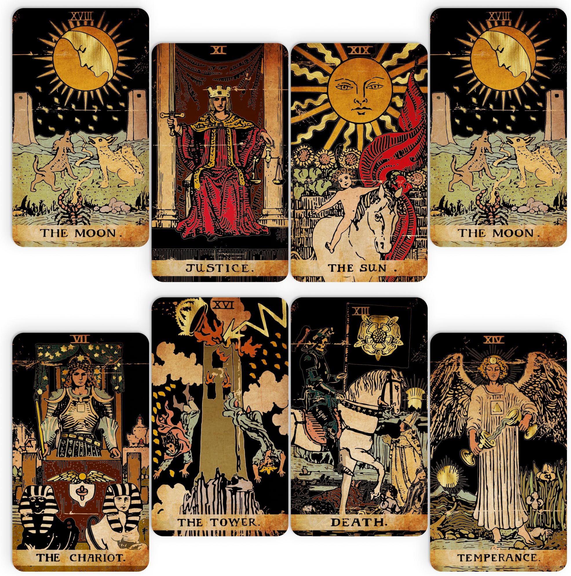Original Tarot Cards for Beginners and Experts - 78 Card Deck with Guide Book and Gift Bag - Divination Tools for All Skill Levels - Black