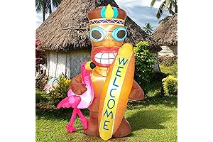 5 Ft Inflatable Tiki Flamingo Beach Party Decor