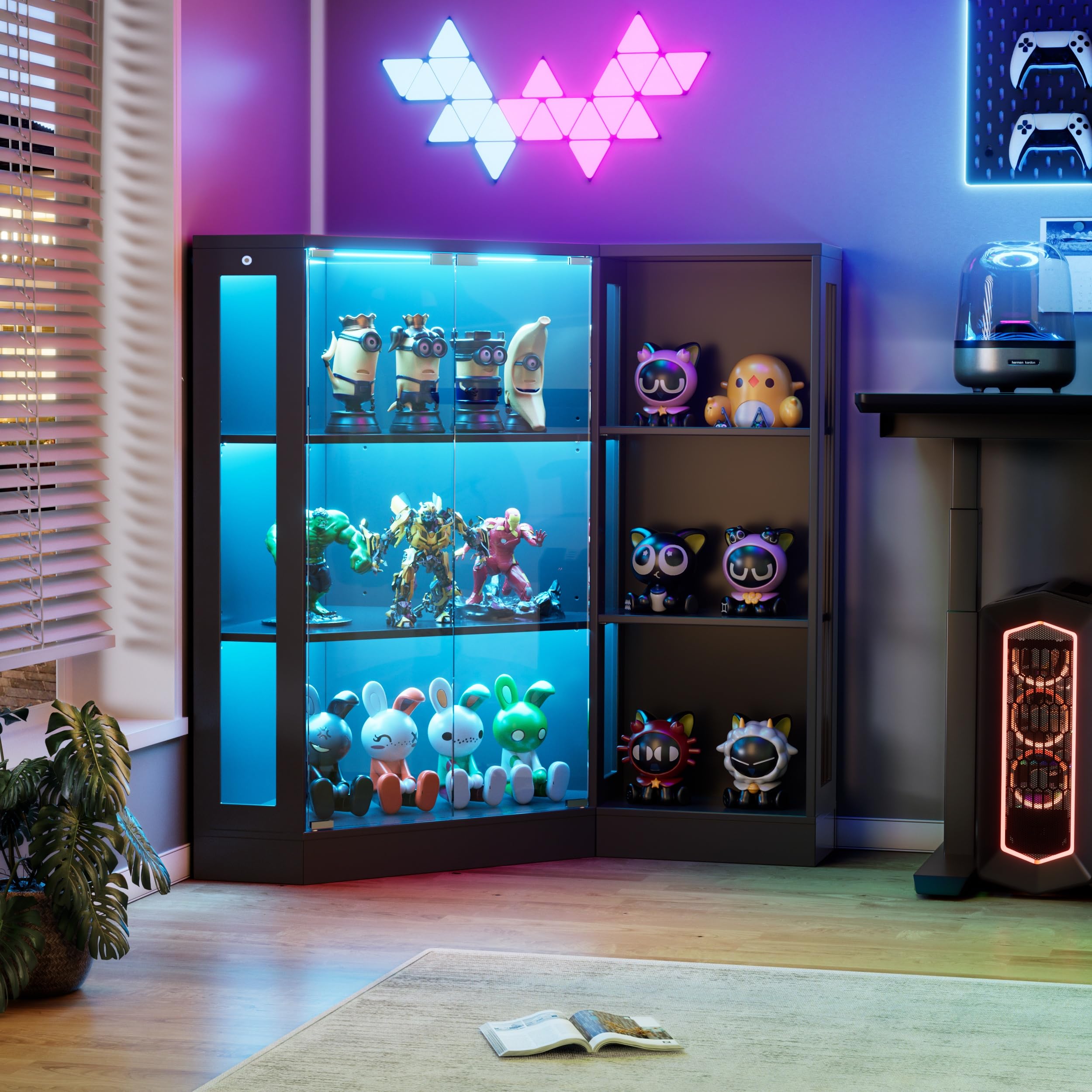 msfe vitrine en verre avec led