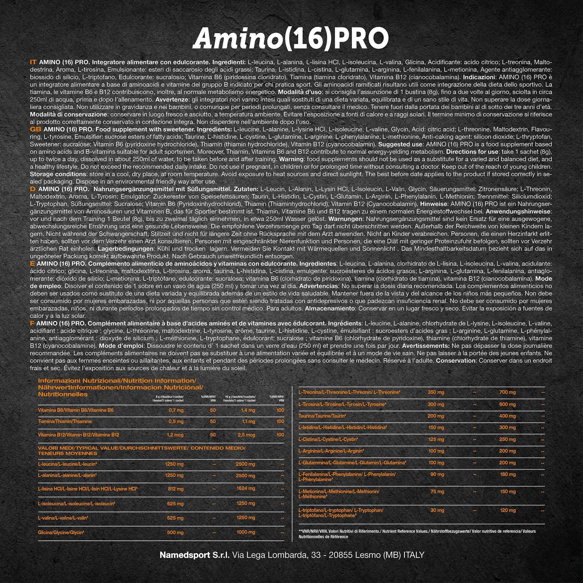 NAMED SPORT AMINO 16 PRO 30 BUSTINE