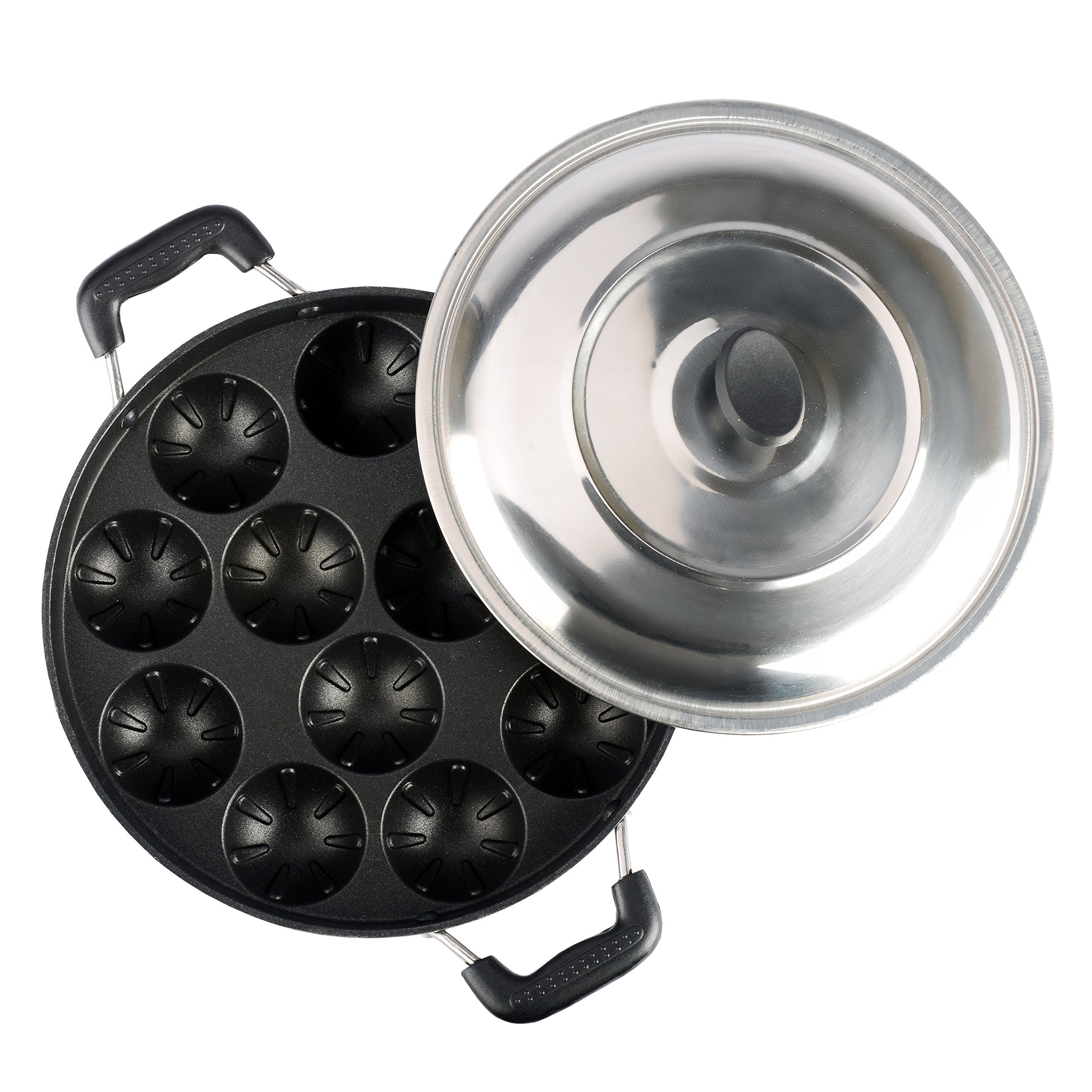Sumeet 3mm Nonstick Appam Patra 12Pc with Handle and Lid 2