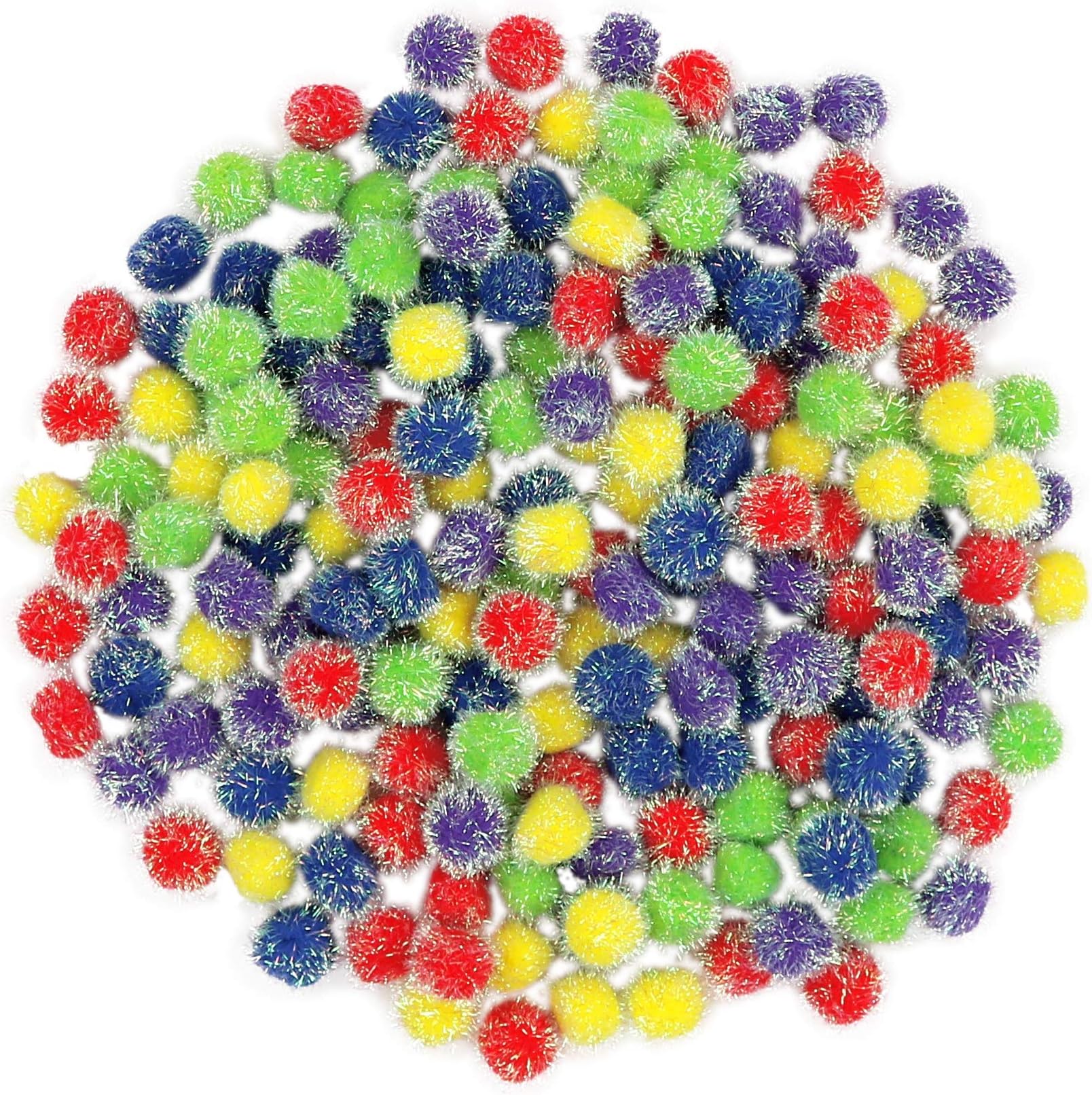 Fibre Crafts 1 Inch Iridescent Poms - 180 Count