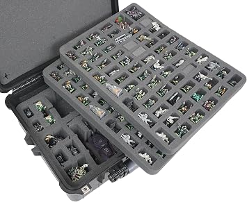 Case Club 184 Miniature Figurine Hard Shell Carrying Case - Fits Warhammer 40k, DND, Battletech, Citadel & More! This Tabletop Army Travel & Storage Case Will Organize Your D&D and Warhammer 40k Set