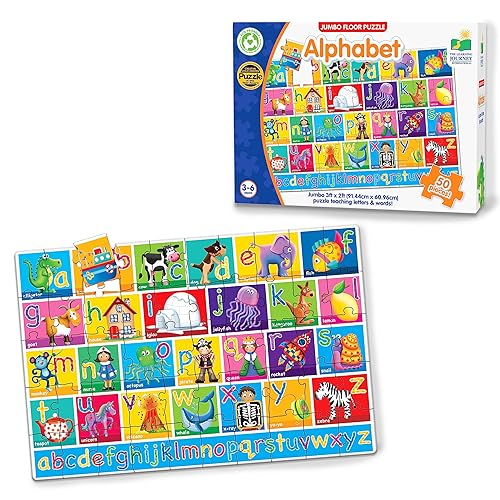 The Learning Journey: Rompecabezas de suelo jumbo – Alfabeto – Rompecabezas extragrande de 3 pies por 2 pies – Juguetes preescolares y regalos para