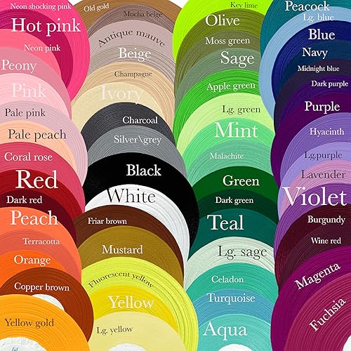 Miniatura 6 de Rollo de satén de cinta roja de 14 de pulgada, 36 yardas, perfecto para álbumes de recortes, arte, boda, corona, embalaje de cumpleaños, envolver