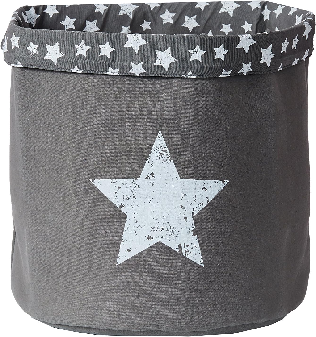 Store It 672920 Large Round Storage Basket 70% Canvas 30% Polyester Grey 40 x 40 x 40 cm