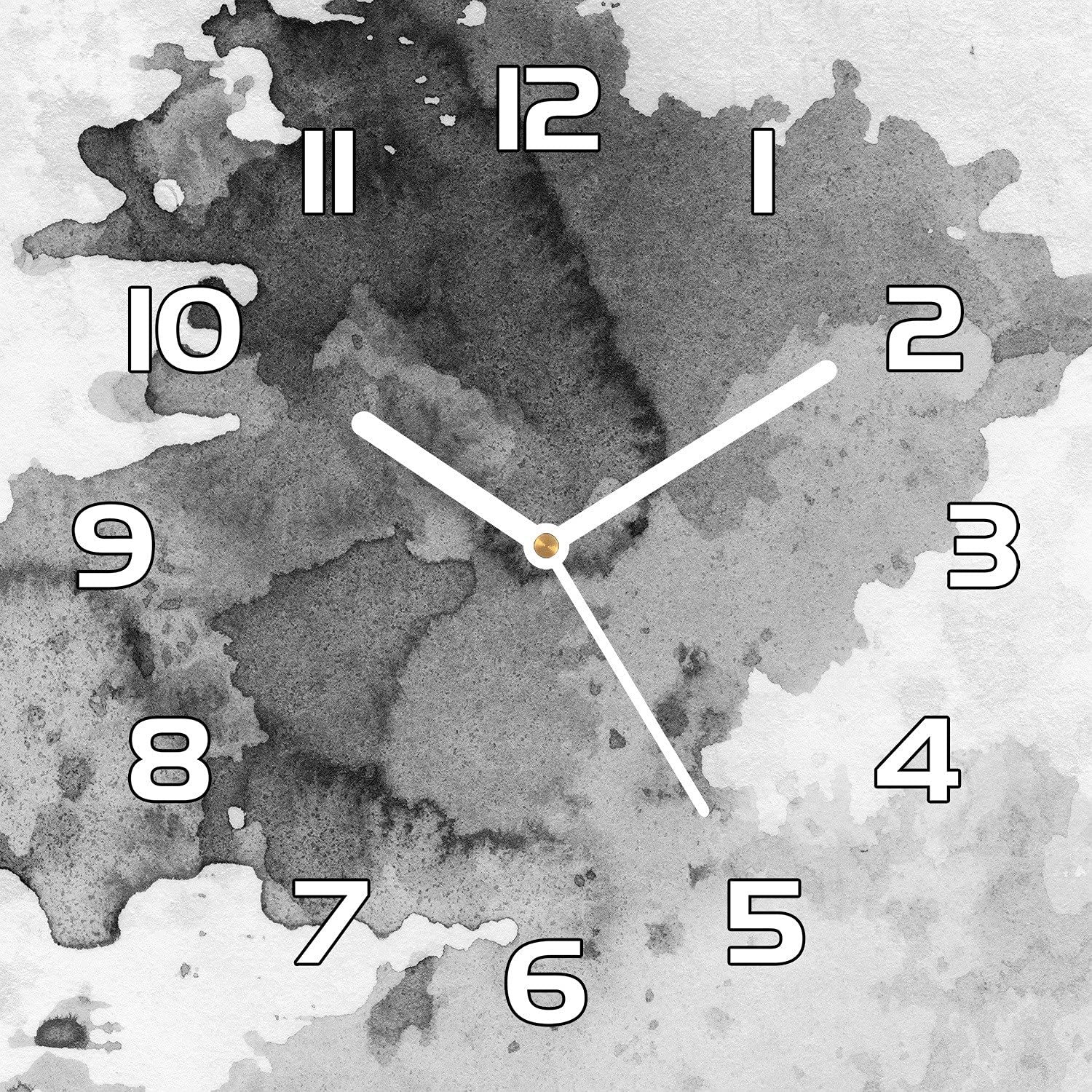 Horloge en verre 30x30 cm Coloray montre murale moderne salon et cuisine impression vintage