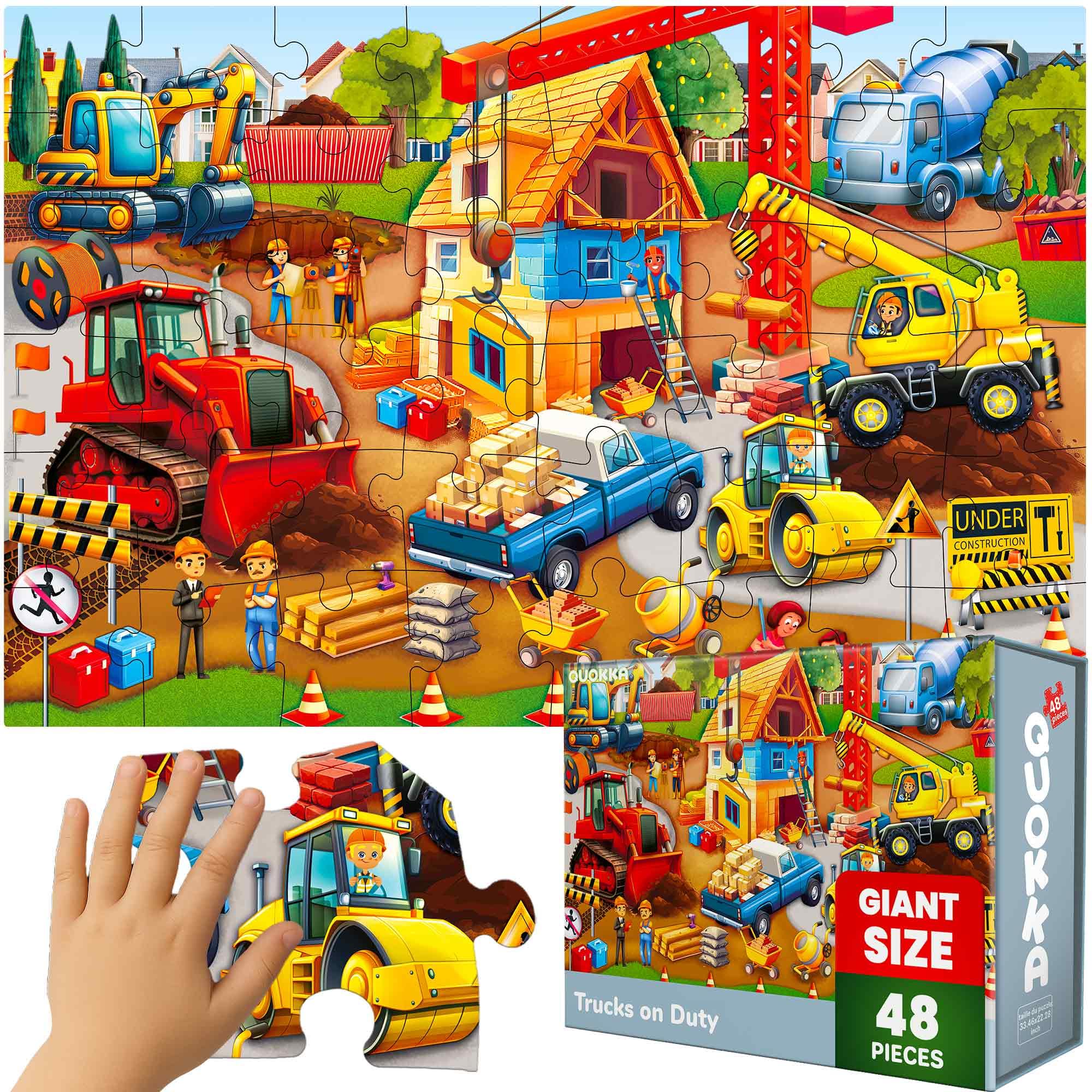 QUOKKA Puzzle Grandi Bambini 3 4 5 Anni - 60x90 cm Puzzle 48 Pezzi Gigante da Pavimento Bambino 5 6 Anni - Grande Giocattolo con di Costruzione - Giochi Educativi per Ragazzi e Ragazze dai 2 ai 6