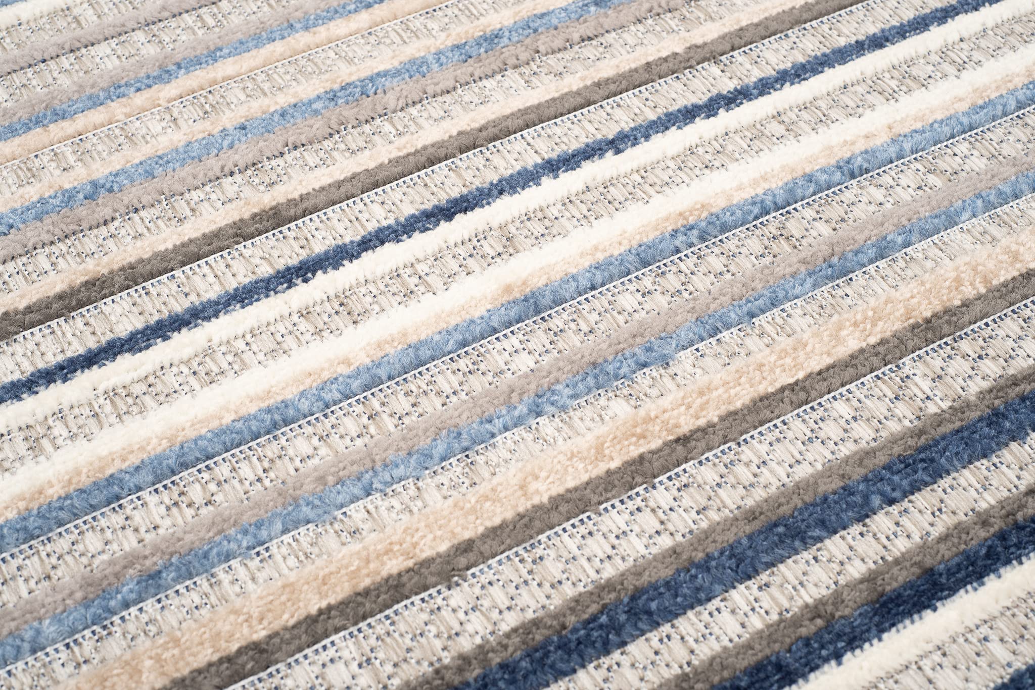 TAPISO Patio dywan tarasowy, mata do kuchni, salonu, na zewnątrz, nowoczesny design, 3D, beżowy, szary, czarny, kremowy, linie, sizal, wytrzymały 200 x 300 cm