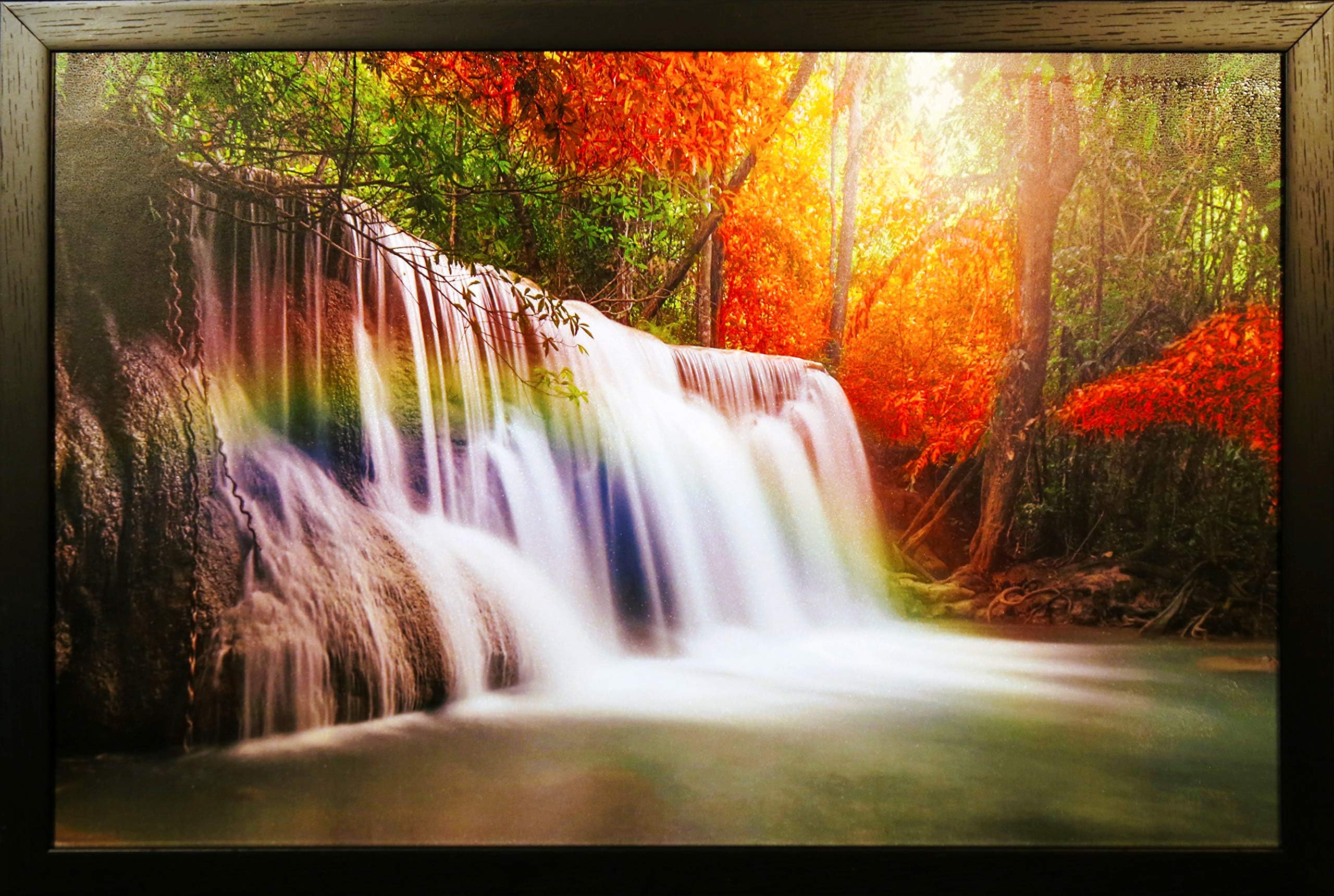PAF written in a Frame Wood Landscapes Wall Painting, Multicolour, Print, 12 x 18