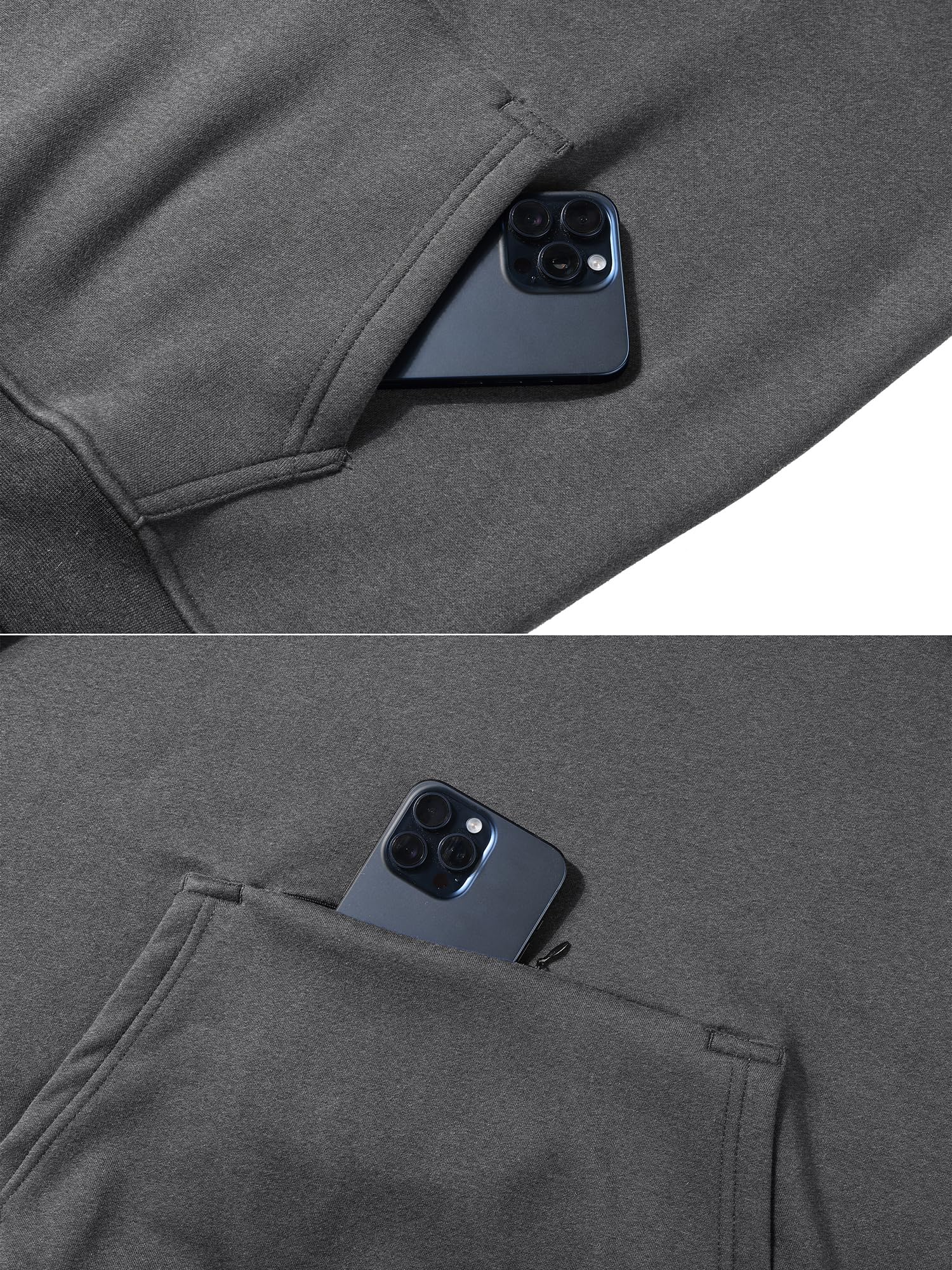 Peakwell Felpa Uomo con Cappuccio e Zip Felpa in Pile Caldo Pullover da Lavoro