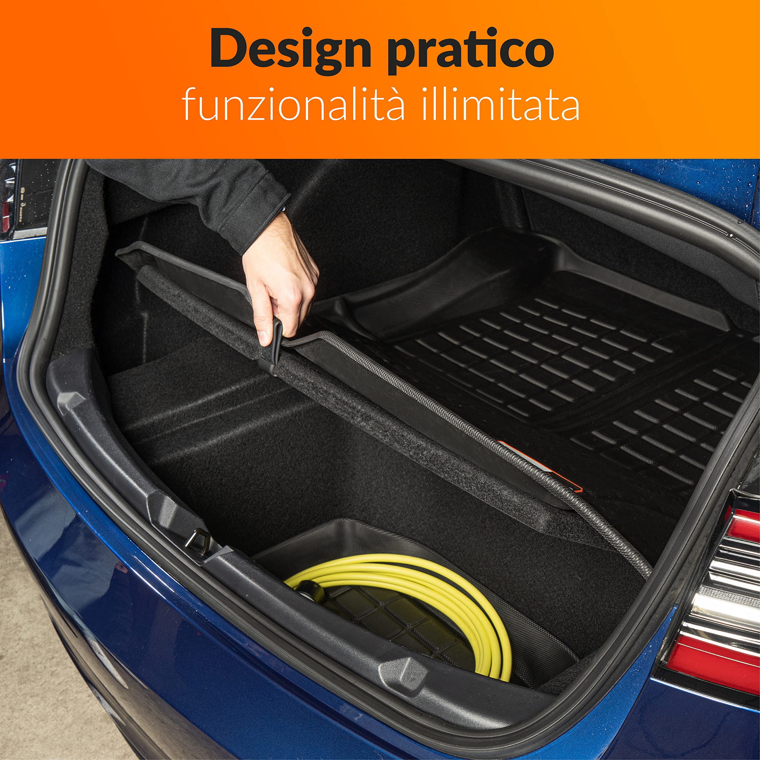 Upgrade4cars Tappetino Bagagliaio Auto compatibile con Tesla Model 3 | Vasca per Baule Impermeabile e Antiscivolo | Accessori Tappeto Interno