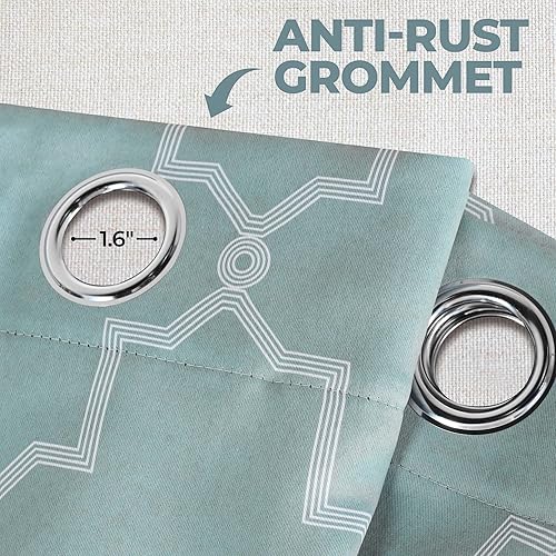 Miniatura 5 de BLUENILEMILLS Paneles de cortinas opacas para oscurecer la habitación con 6 ojales, cortinas perfectas para ventanas de cocina, dormitorio o sala de