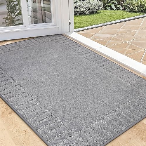 BEQHAUSE Door-Mat - Tapete antideslizante para puerta principal, de perfil bajo, para la entrada de la puerta principal, resistente a la suciedad,