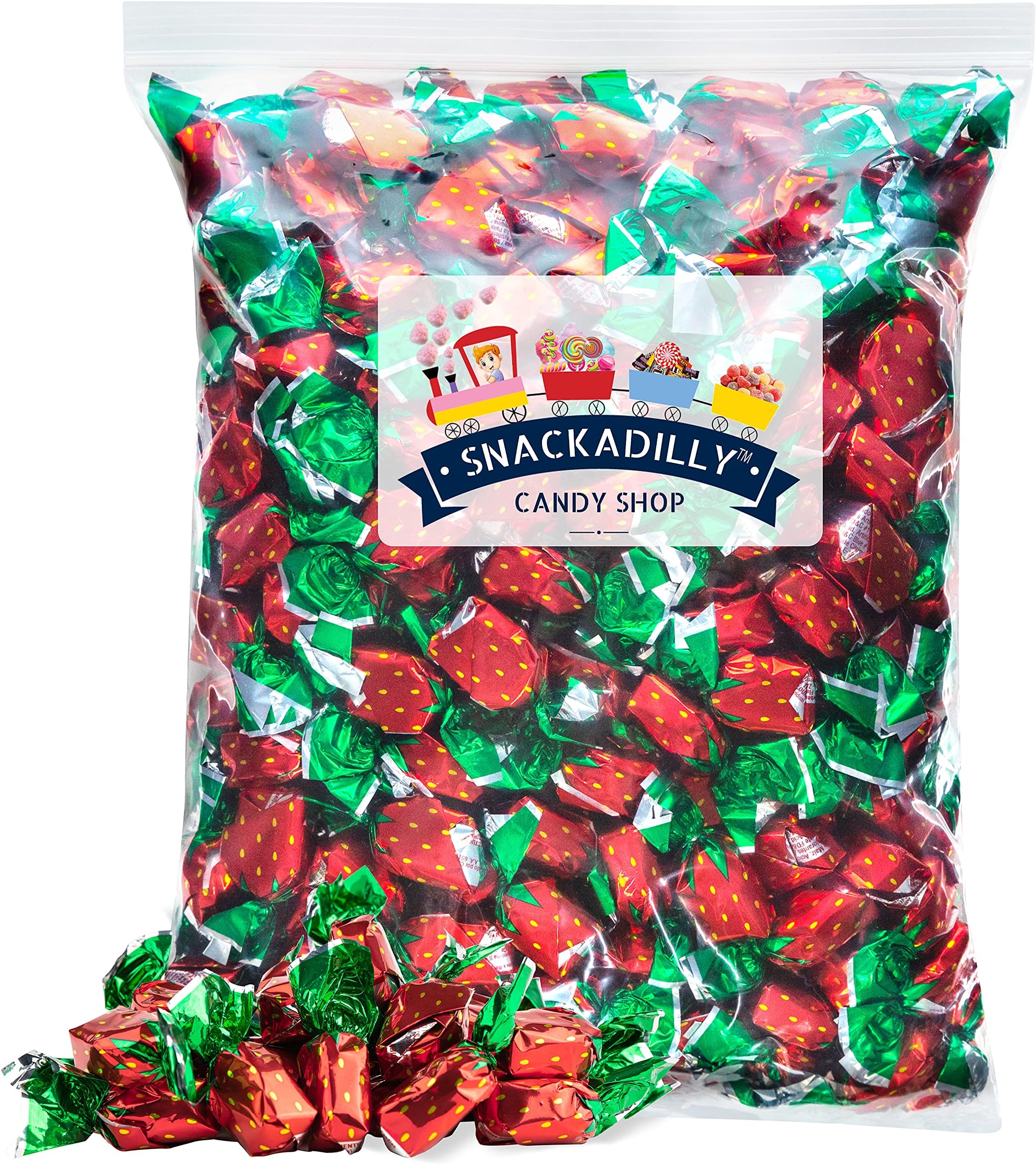 Amazon.com : Strawberry Bon Bon Hard Candy - 3 lbs. Bag of Delicious ...