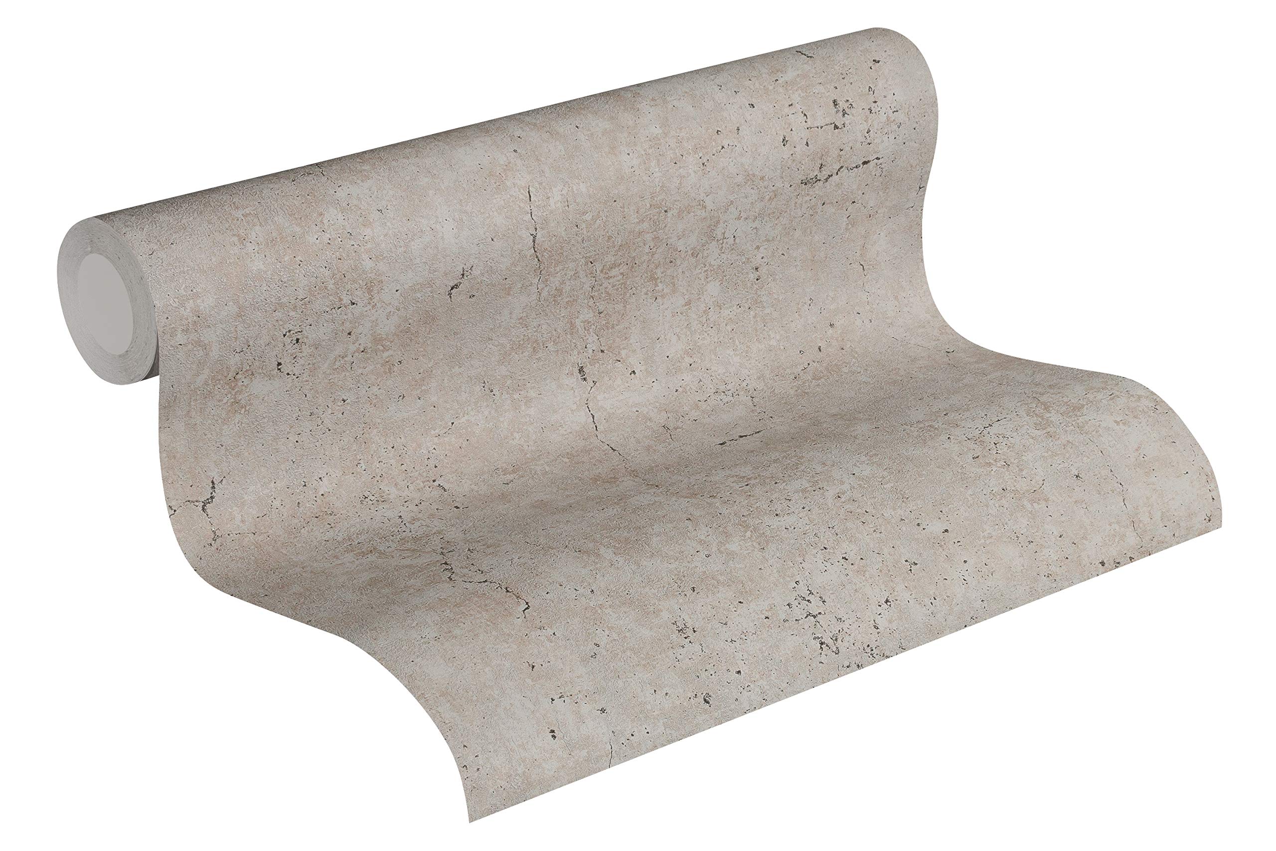 Livingwalls Plain Wallpaper Elements A.S. Création Non-Woven 10.05 m x 0.53 m Grey Brown Made in Germany 369111 36911-1
