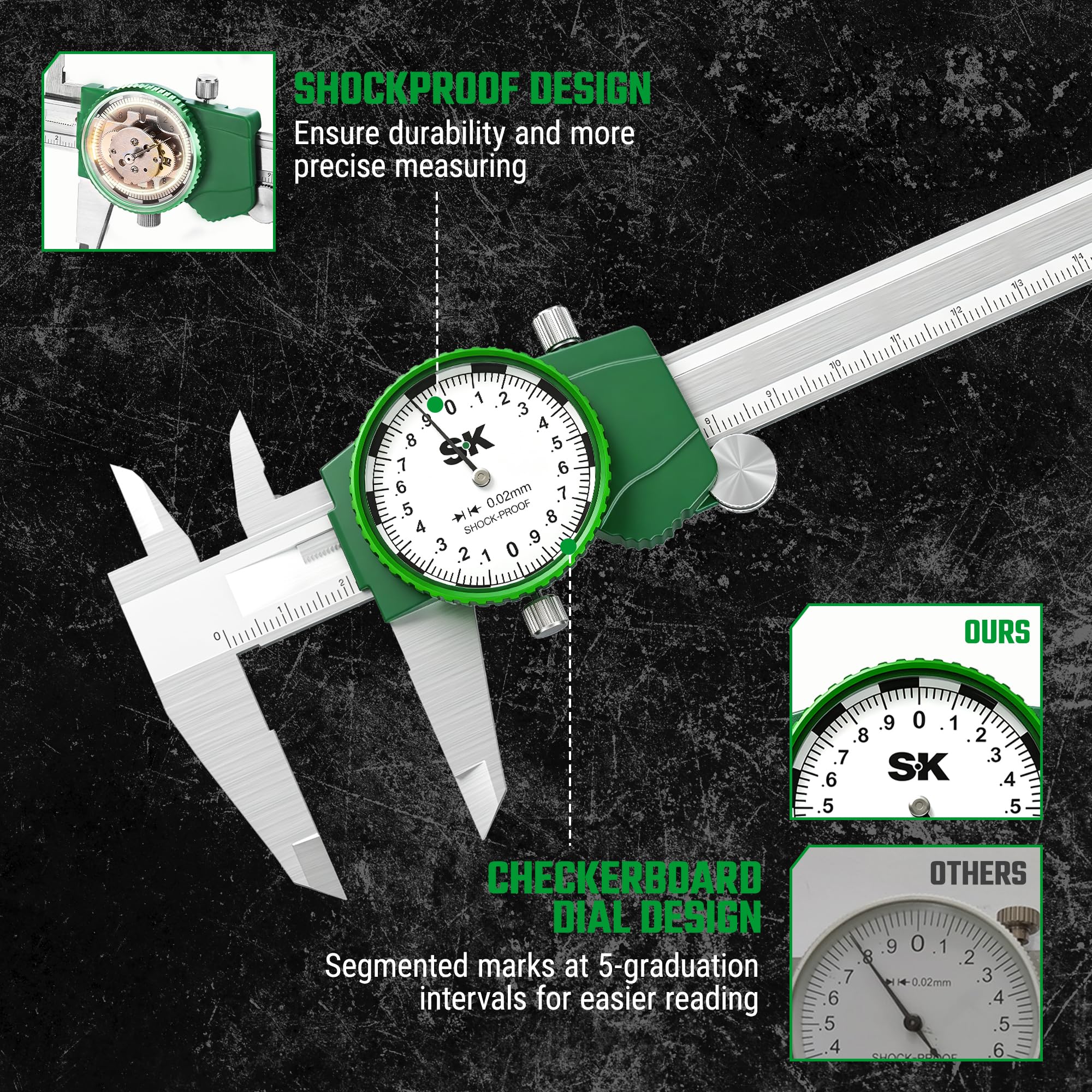 SK Metric Dial Caliper - 150mm Precision Tool -4