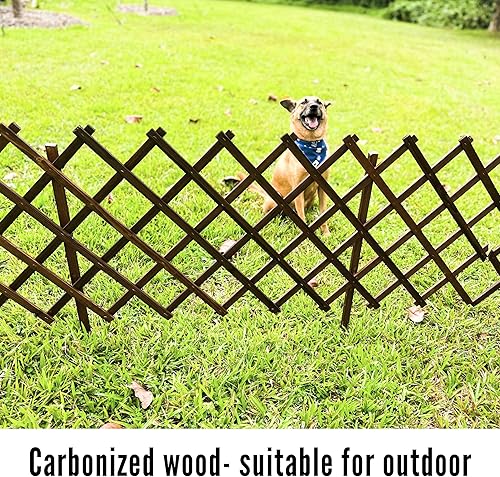 Miniatura 8 de ShopLaLa Valla de jardín  Paquete de 2, total de 12 pies de largo, bordes de flores de celosía de madera para patio, césped, paisaje, patio,