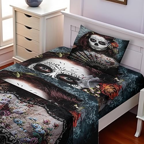 Miniatura 6 de Ambesonne Sábana encimera de zorro, zorro en el bosque de invierno, dibujos animados abstractos de árboles y patrón de animales naturales, suave y