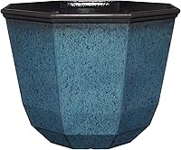 Classic Home & Garden Shaina 15" Indigo Resin Planter - Lightweight UV-Resistant Indoor Outdoor Pots for Flowers, Herbs & Plants