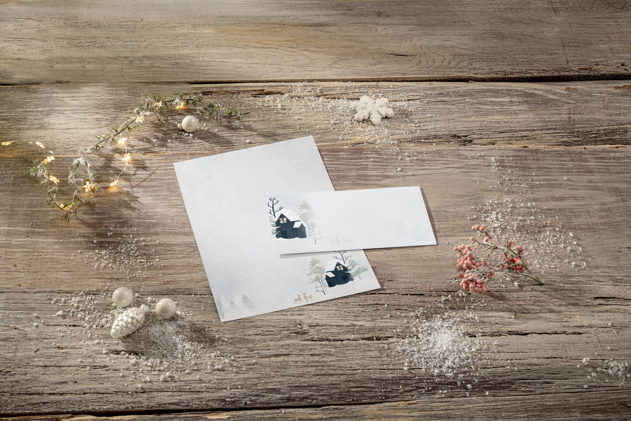 SIGEL Weihnachtsbriefpapier Golden Glow - 100 Blatt A4 Für Weihnachtspost