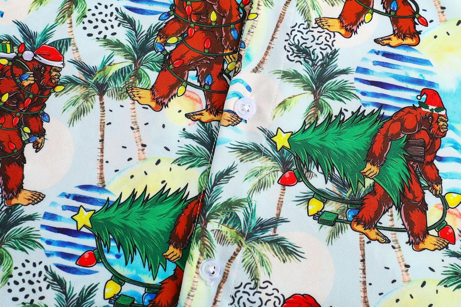 Mens Christmas Shirts Short Sleeve Casual Button Down Hawaiian Shirts Funny Ugly Christmas Shirts for Men - Image 5