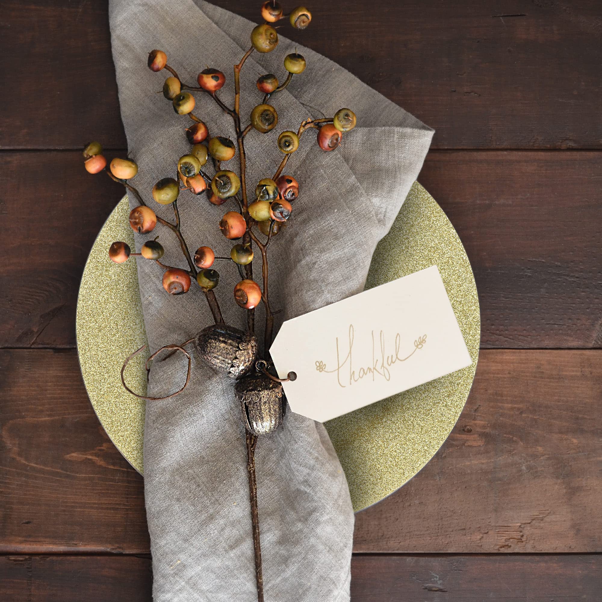 com-four® Sottopiatti 4X - piattini monocromatici riutilizzabili scintillanti come decorazioni da tavola - piatti decorativi monocromatici per matrimoni, feste di famiglia o Natale - Ø 33 cm