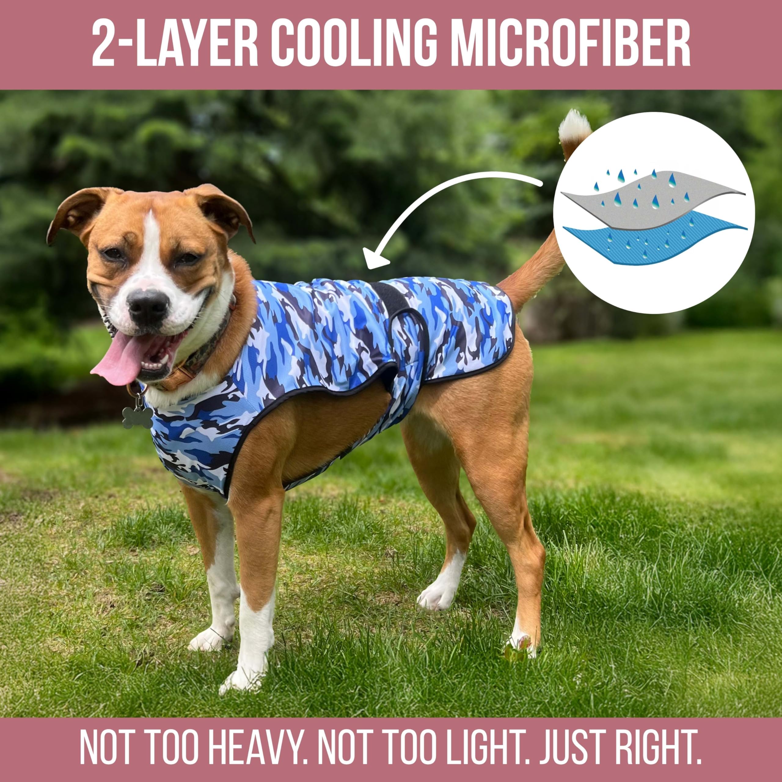 Gilet rinfrescante per cani, giacca rinfrescante in microfibra a 2