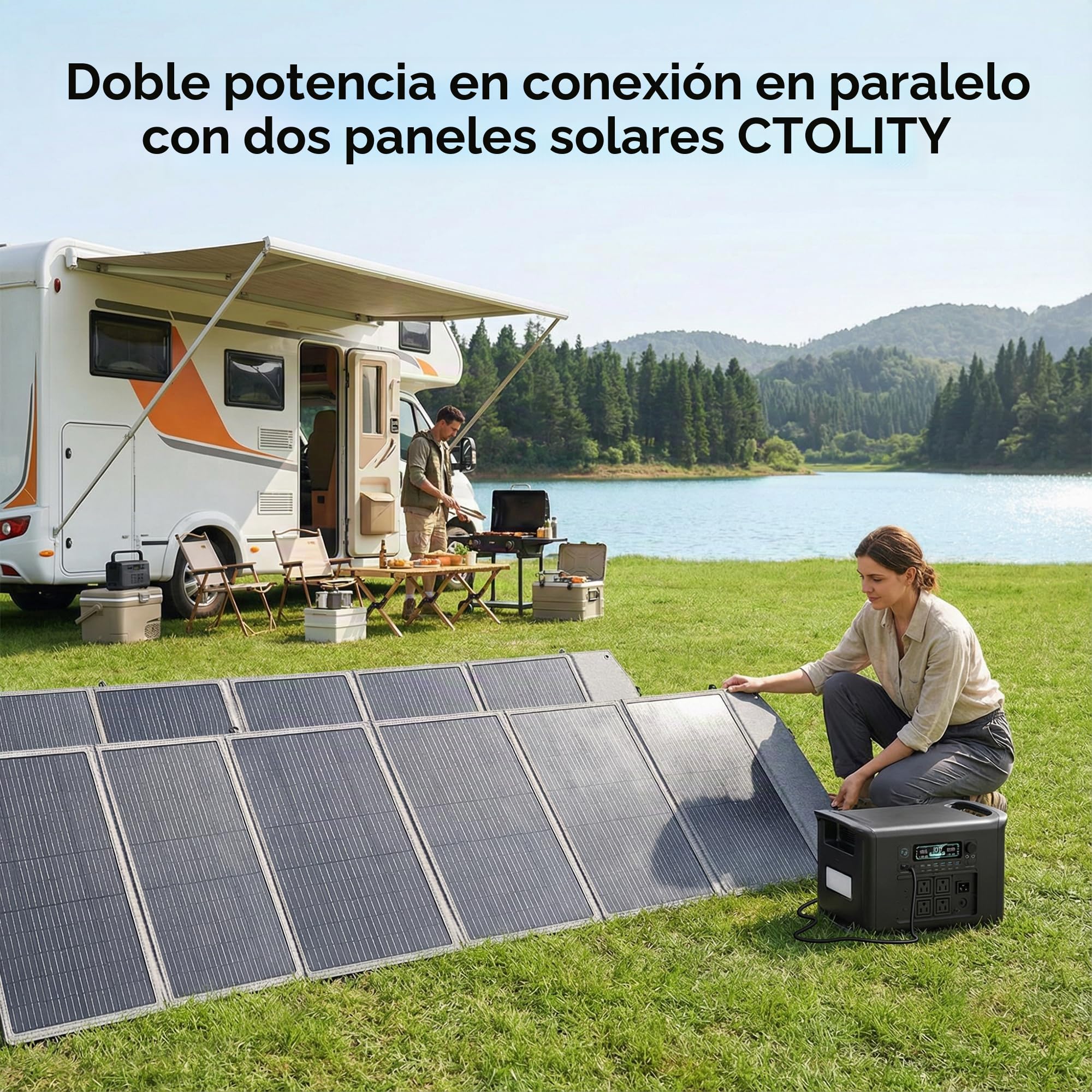Panel solar plegable 200W IP65 impermeable, Kit de paneles solares, compacto y ligero, cargador solar portátil para RV, portátil, generador solar, furgoneta, camping fuera de la red