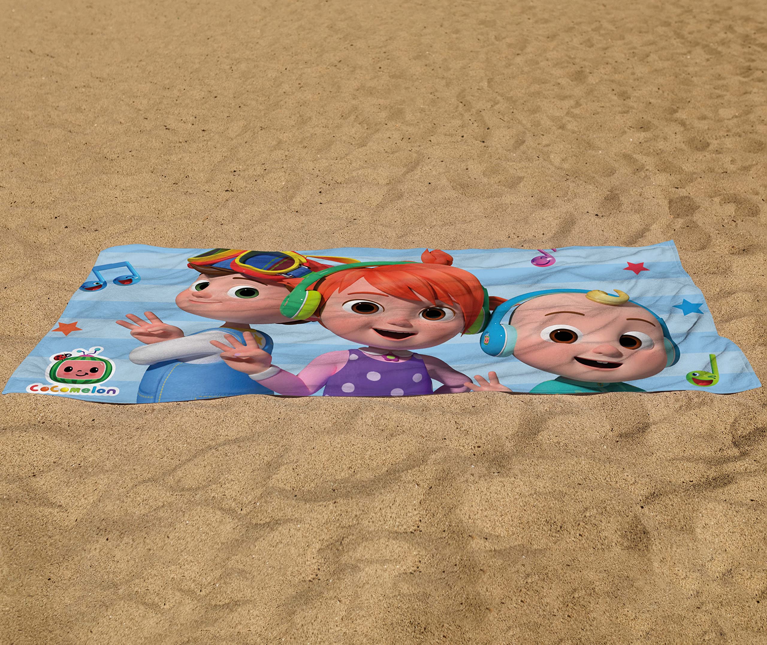CoComelon Official 100% Cotton Towel - Super Soft, 55x28 Inches, For Bath, Beach & Bedroom