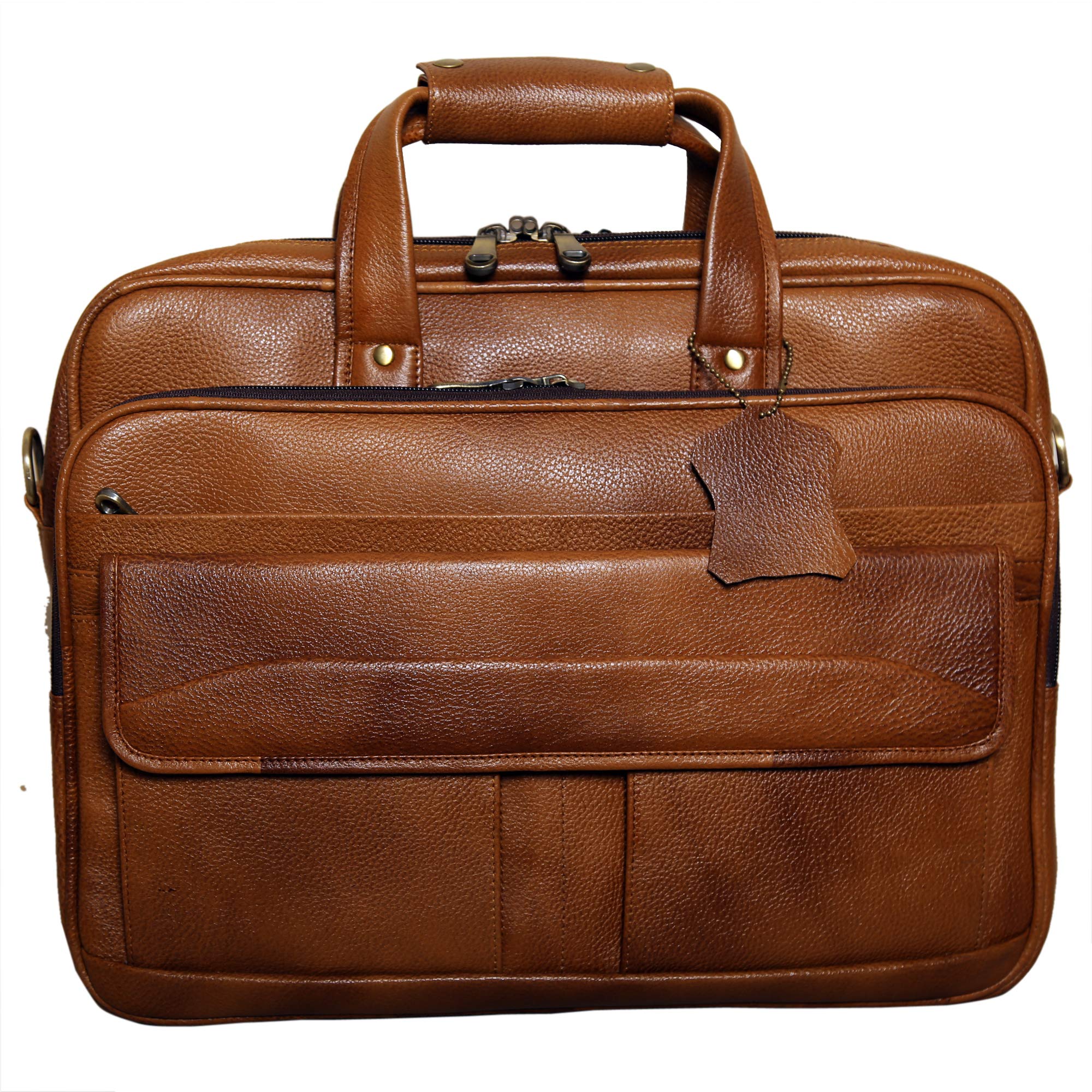 16 Inch Men's Leather Briefcases Office Shoulder Bag-image-46