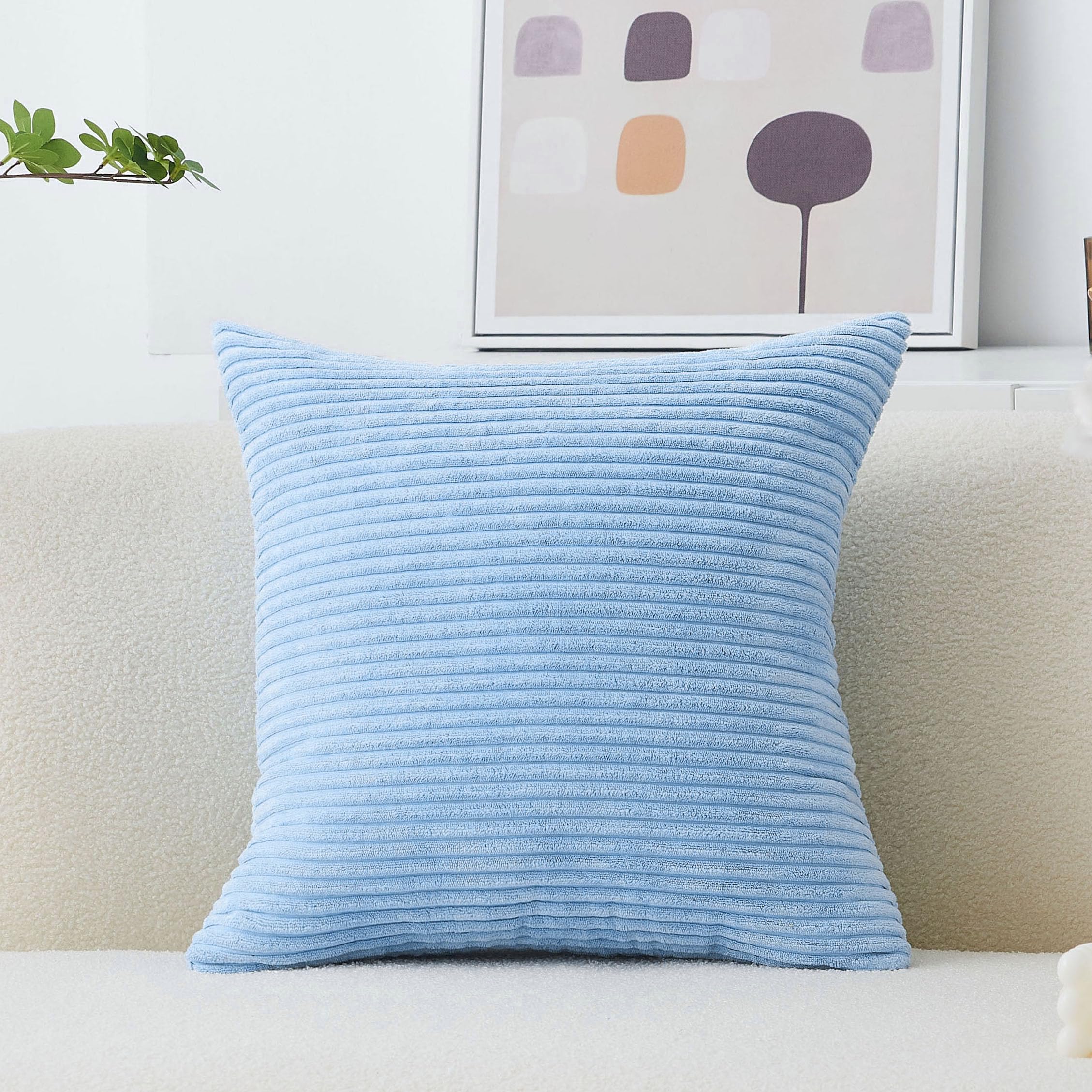 Amazon.com: Home Brilliant Pillow Cover 20x20 Blue Corduroy